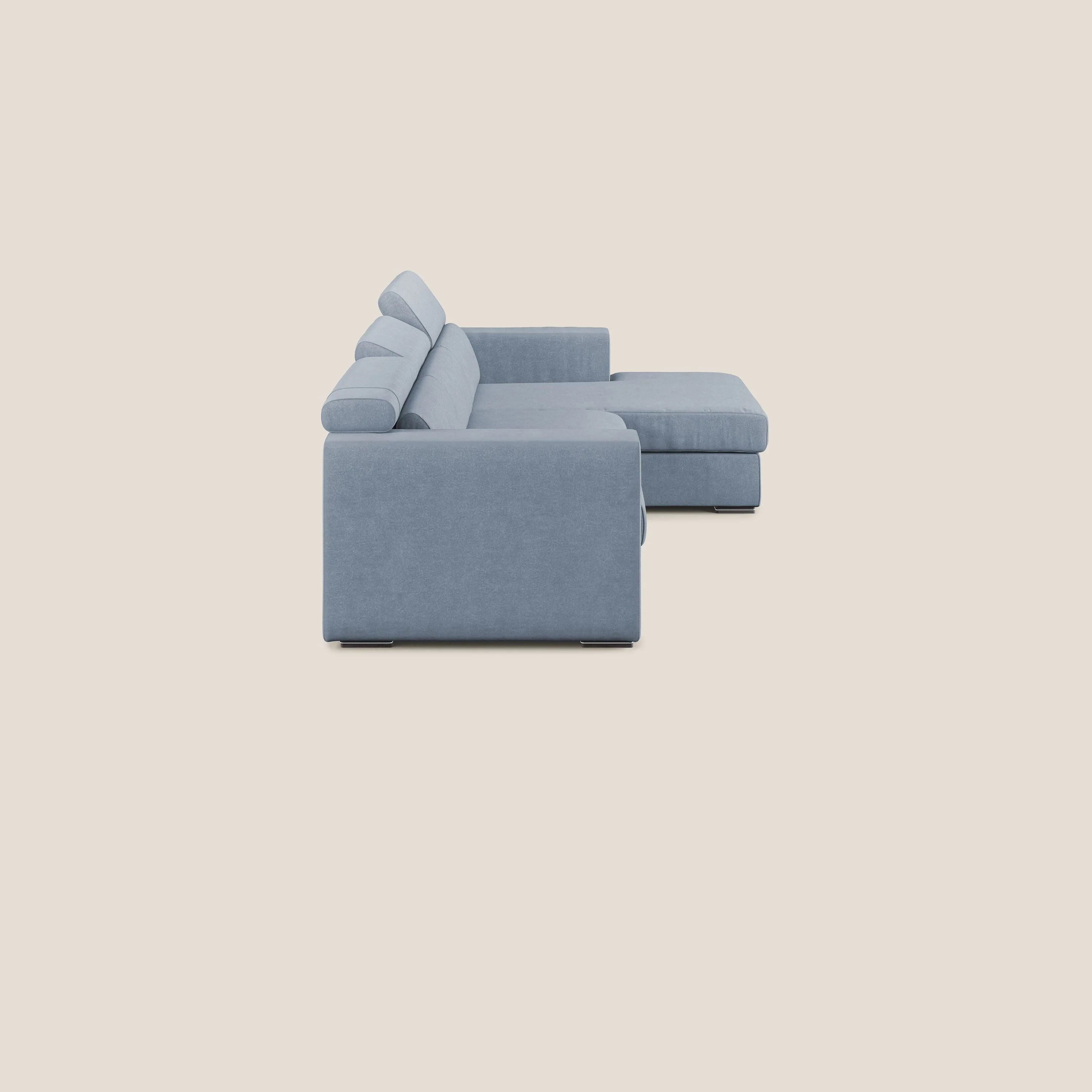 Vegas canapé d'angle avec têtières inclinables en microfibre imperméable T11 bleu pastel - Image 3