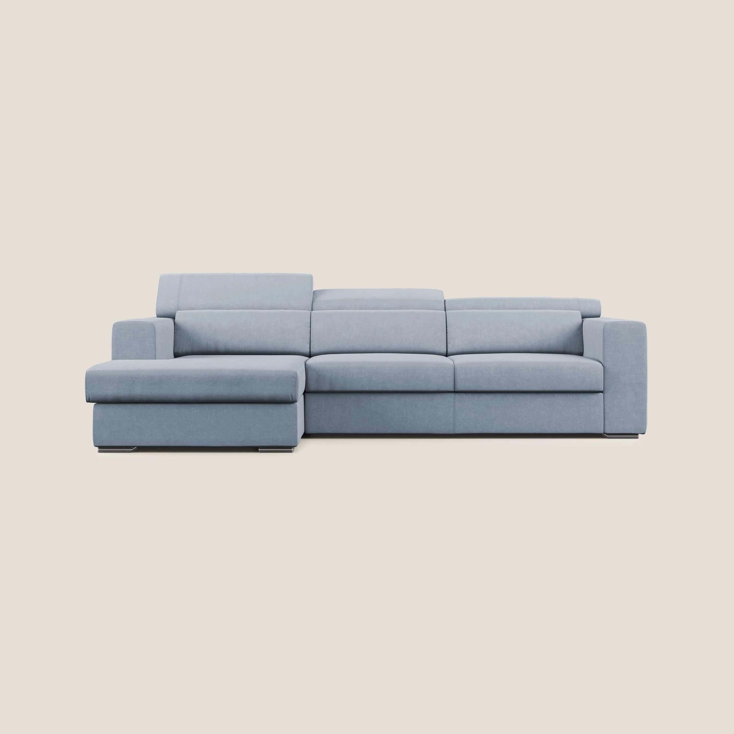 Vegas canapé d'angle avec têtières inclinables en microfibre imperméable T11 bleu pastel - Image 8