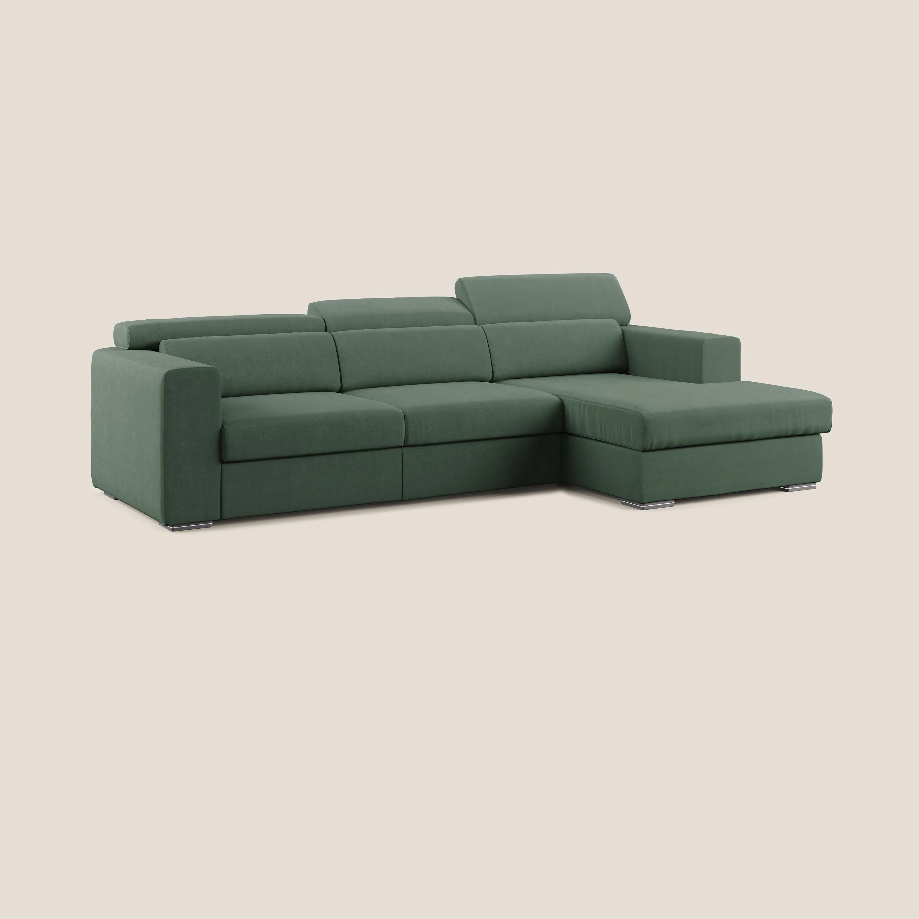 Vegas canapé d'angle avec têtières inclinables en microfibre imperméable T11 vert - Image 2