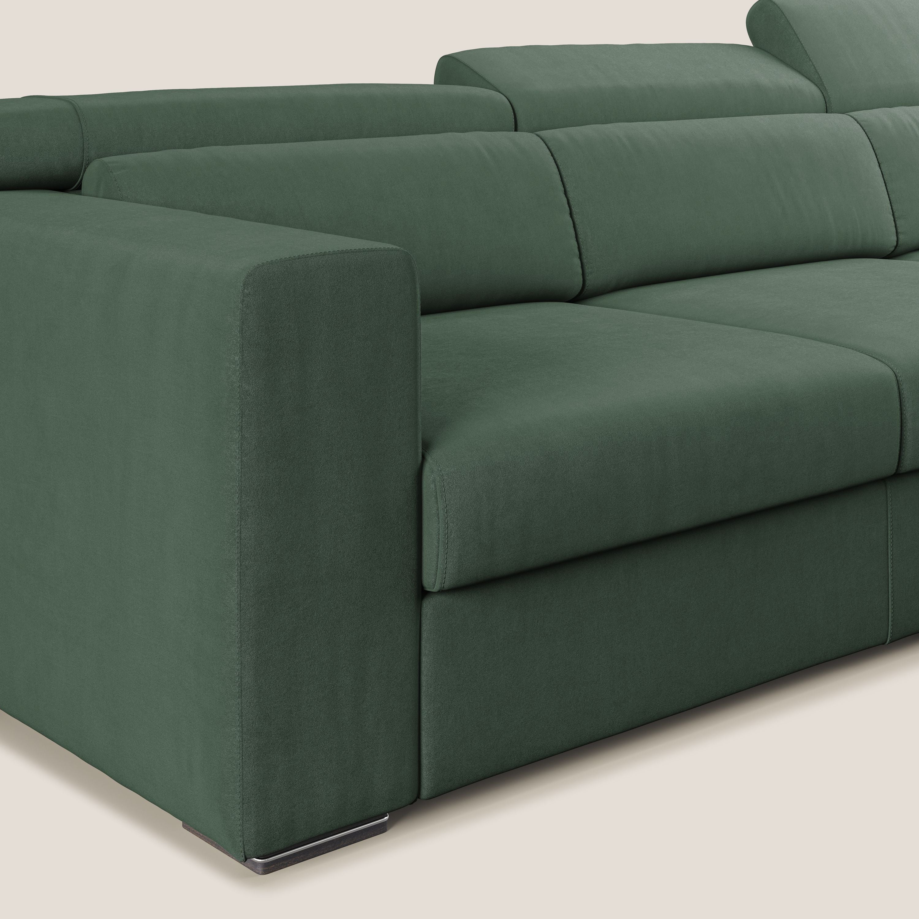 Vegas canapé d'angle avec têtières inclinables en microfibre imperméable T11 vert - Image 5