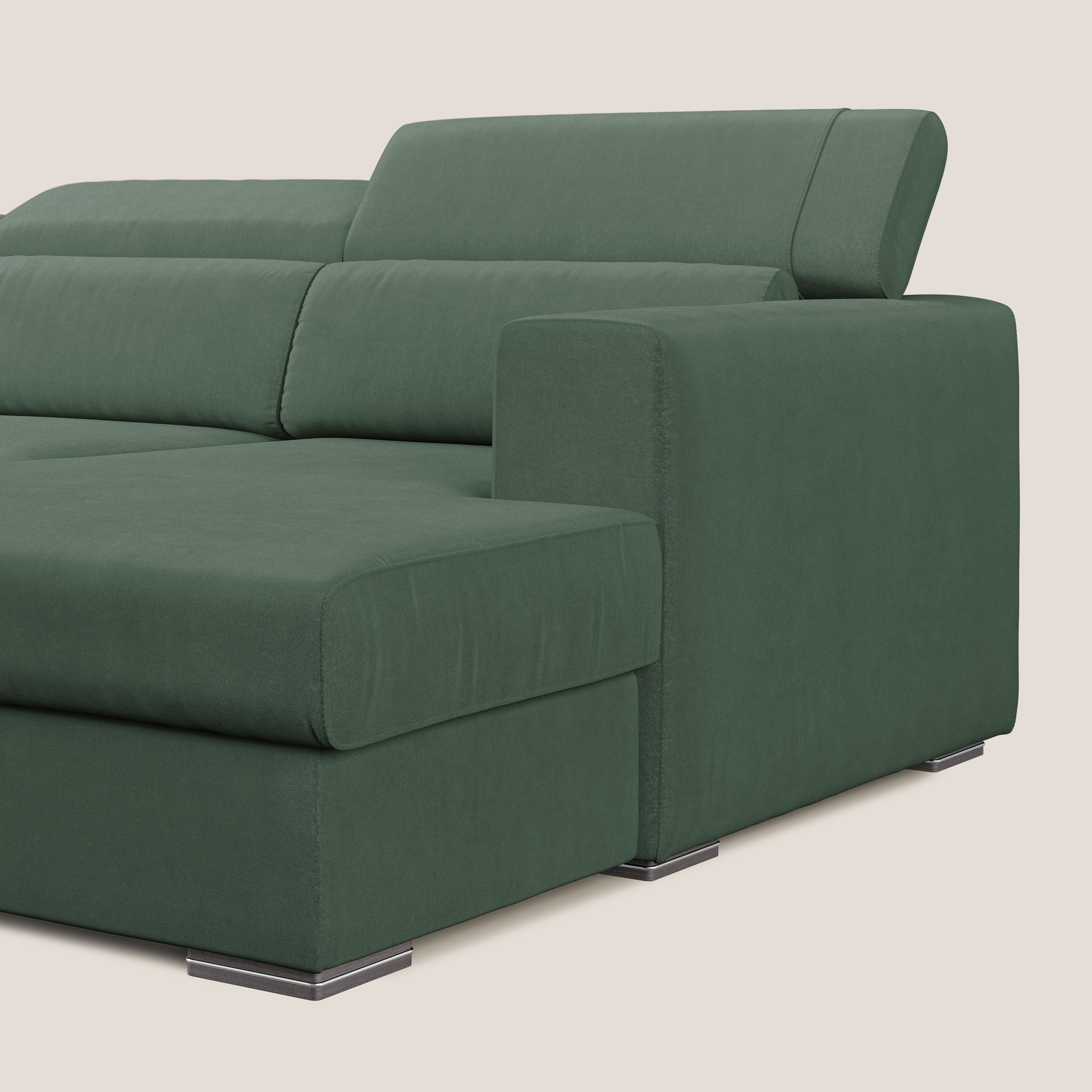 Vegas canapé d'angle avec têtières inclinables en microfibre imperméable T11 vert - Image 7