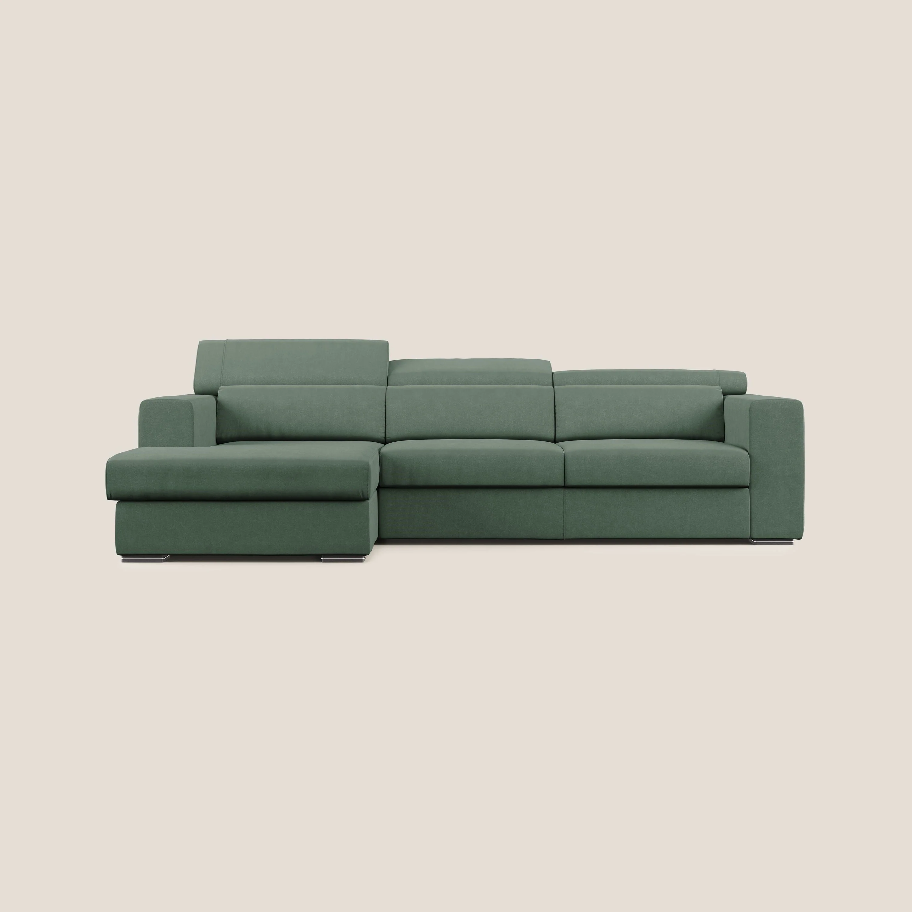 Vegas canapé d'angle avec têtières inclinables en microfibre imperméable T11 vert - Image 8