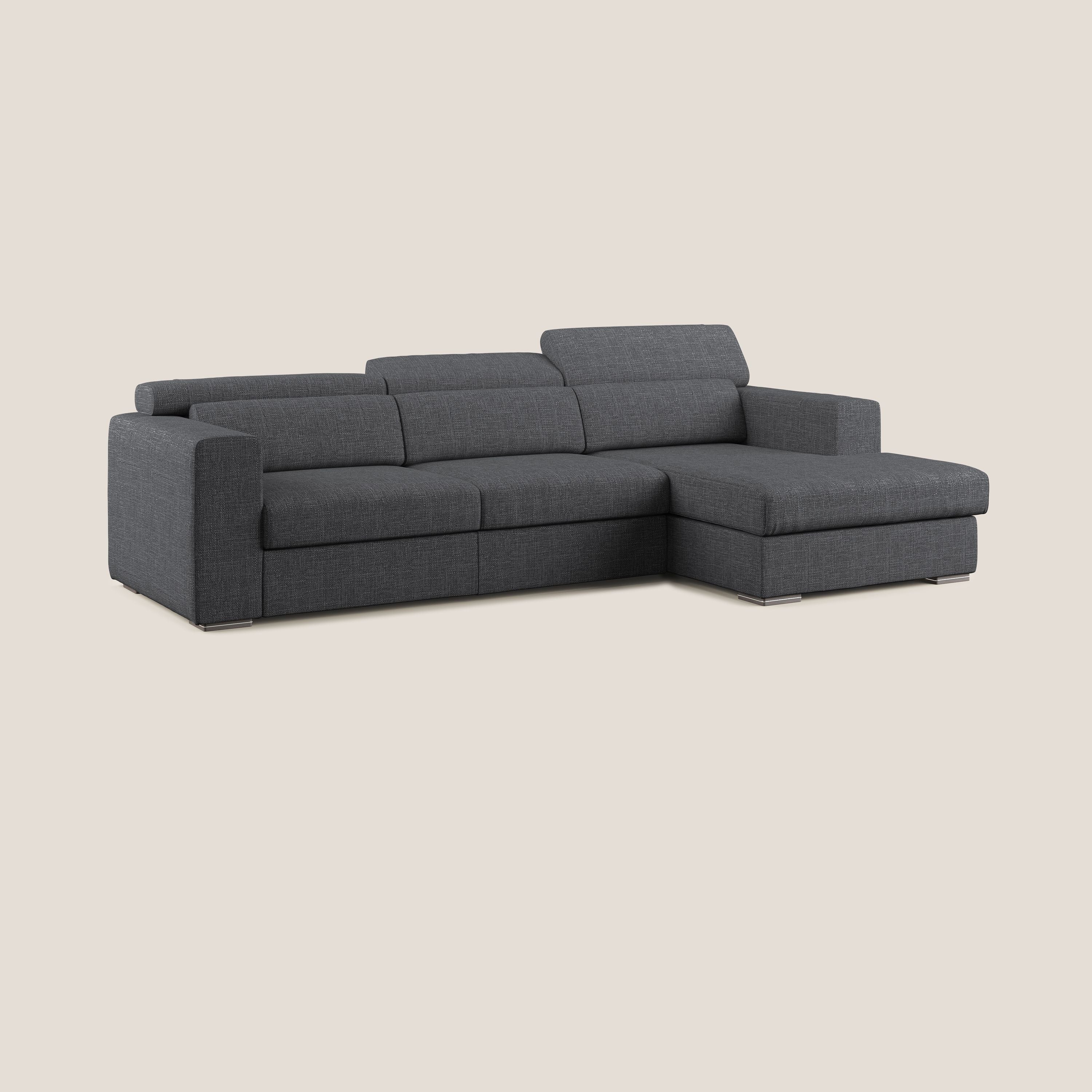 Vegas canapé d'angle avec têtières inclinables  en tissu doux imperméable T06 anthracite - Image 3
