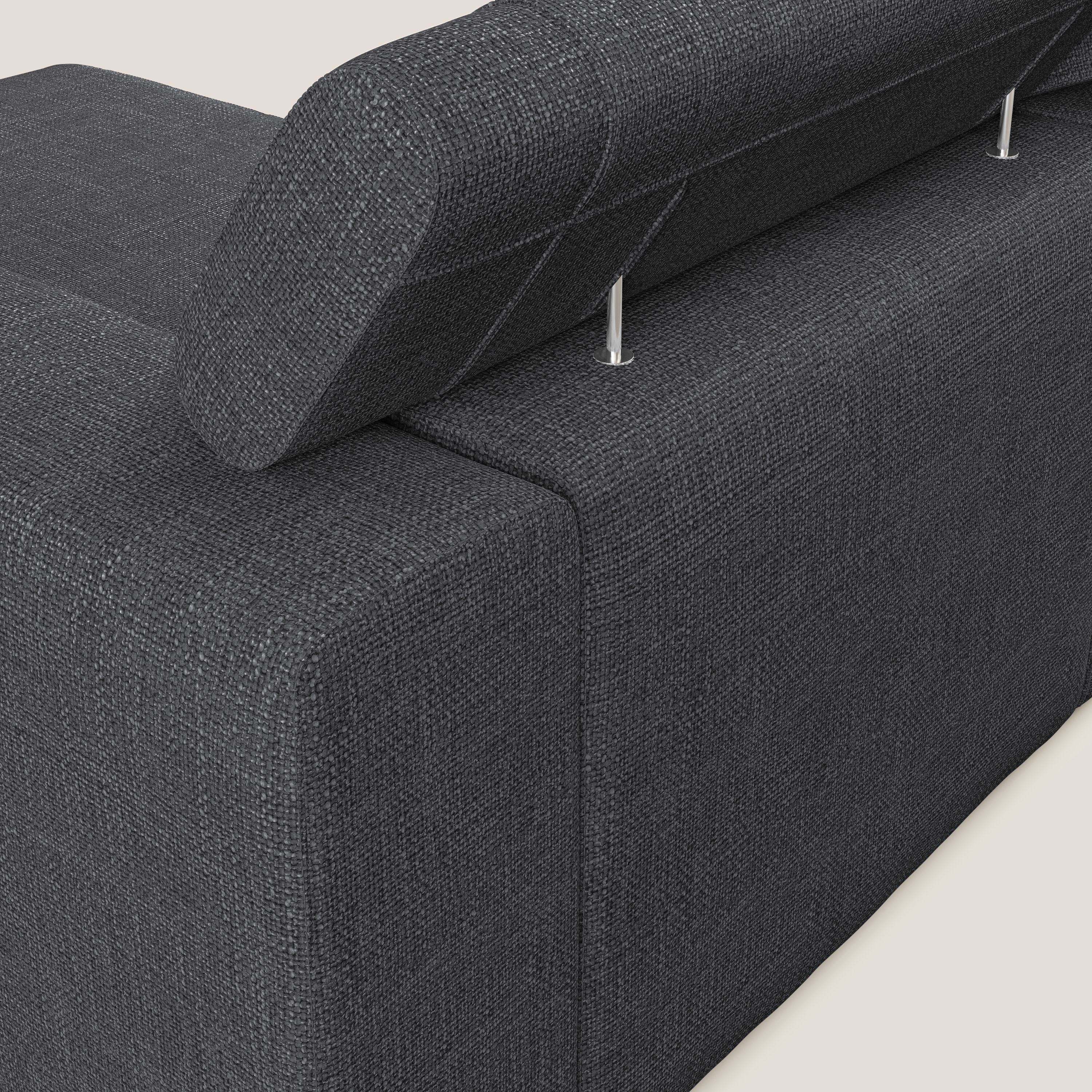 Vegas canapé d'angle avec têtières inclinables  en tissu doux imperméable T06 anthracite - Image 7