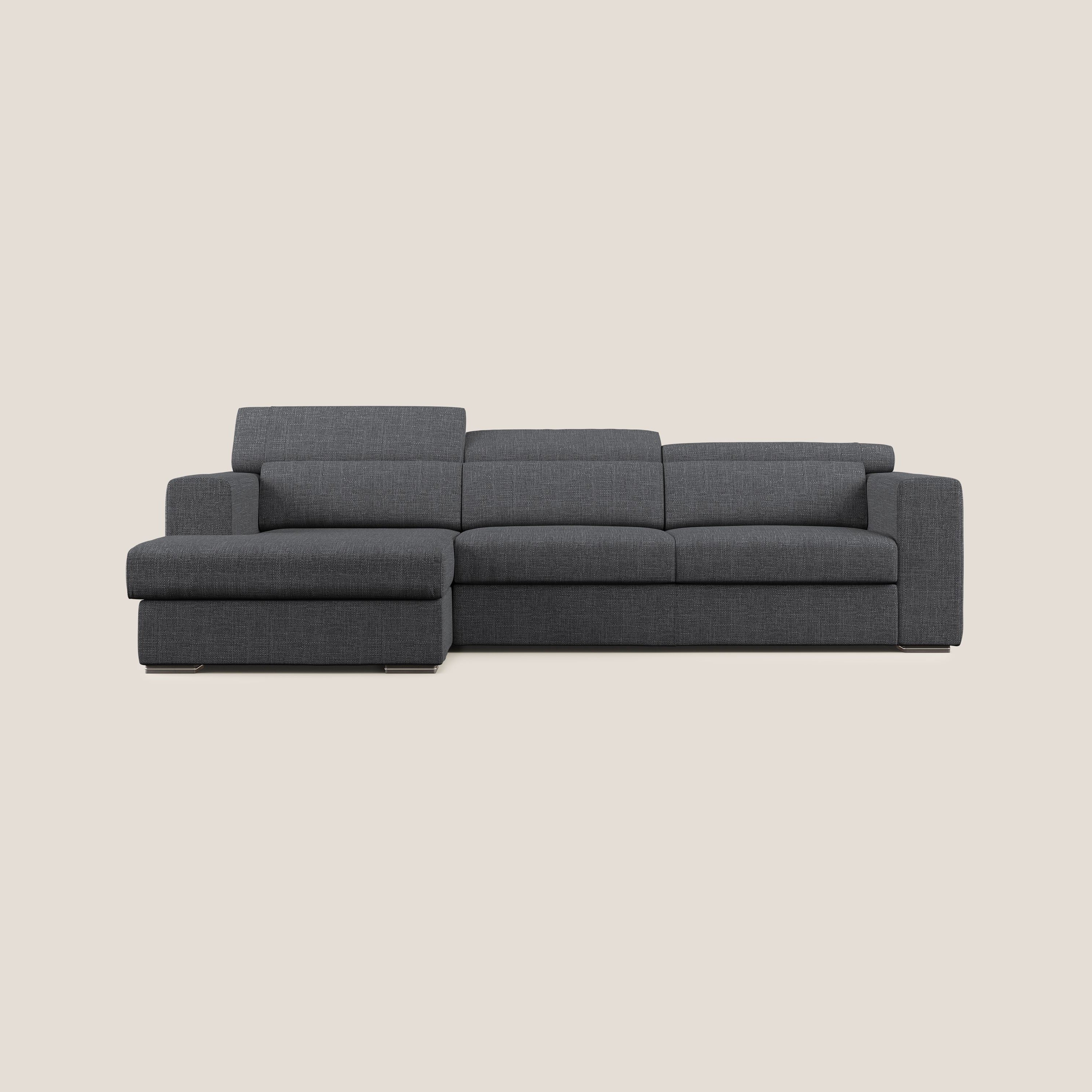 Vegas canapé d'angle avec têtières inclinables  en tissu doux imperméable T06 anthracite - Image 9