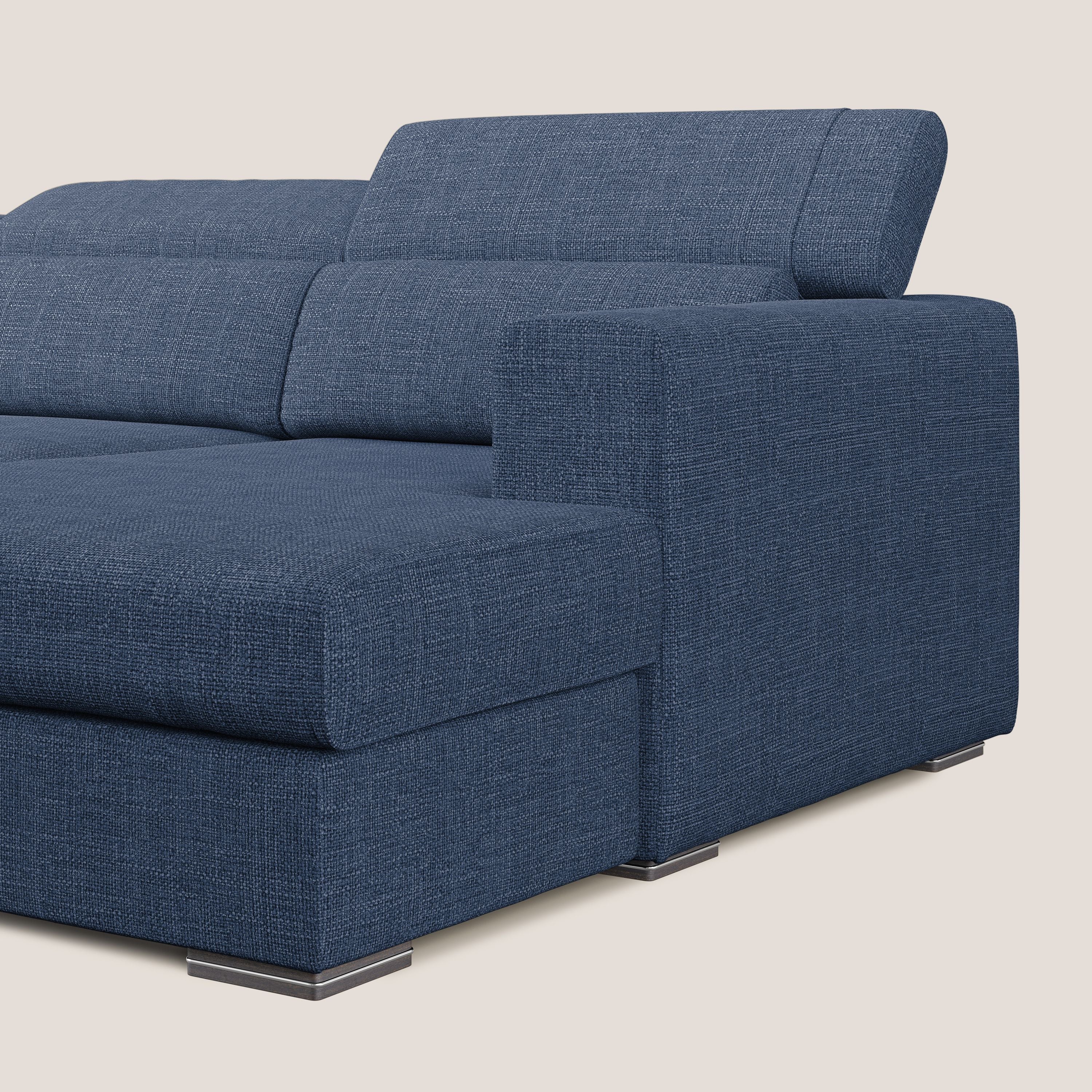 Vegas canapé d'angle avec têtières inclinables  en tissu doux imperméable T06 bleu - Image 7