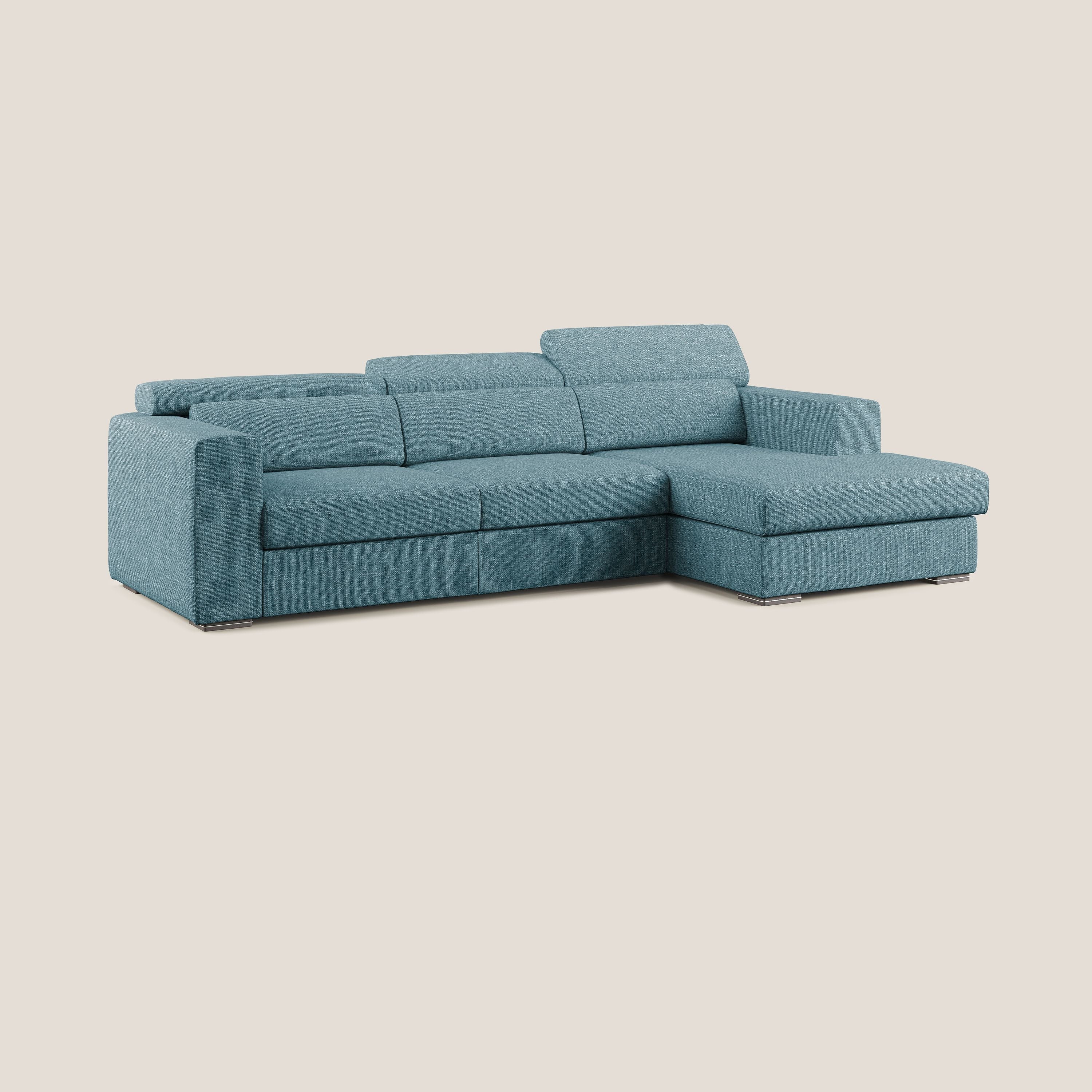 Vegas canapé d'angle avec têtières inclinables  en tissu doux imperméable T06 bleu ciel - Image 2