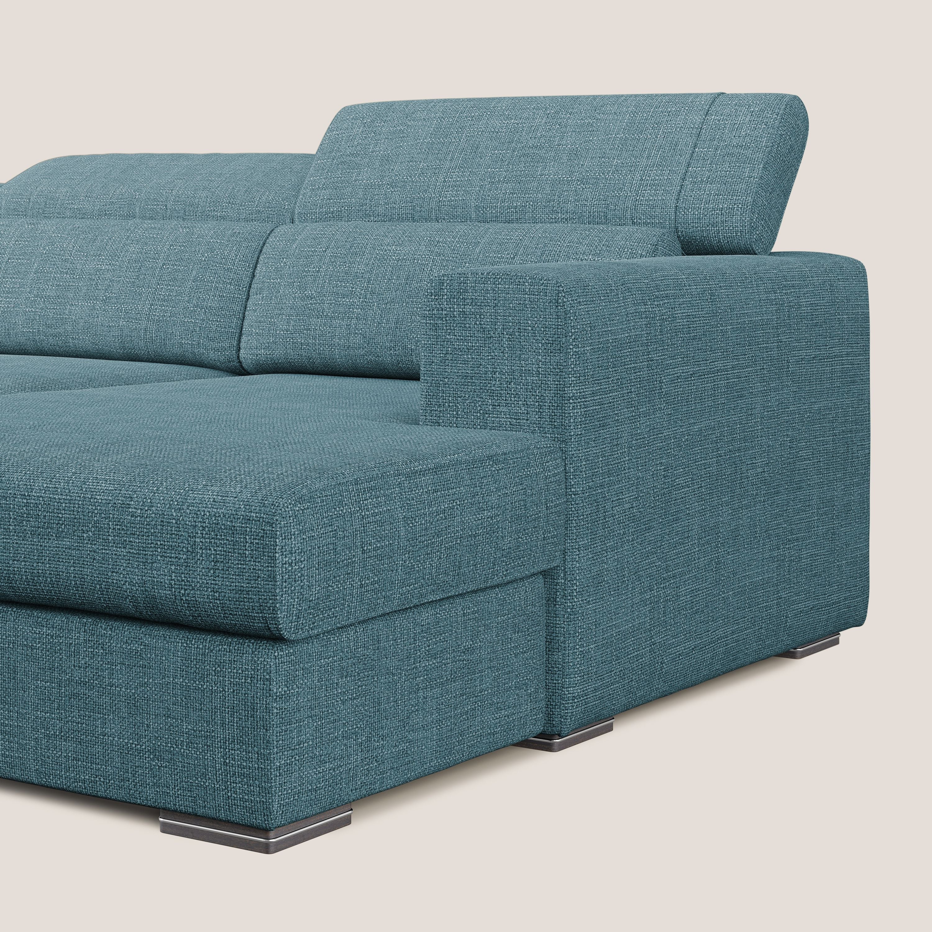 Vegas canapé d'angle avec têtières inclinables  en tissu doux imperméable T06 bleu ciel - Image 7