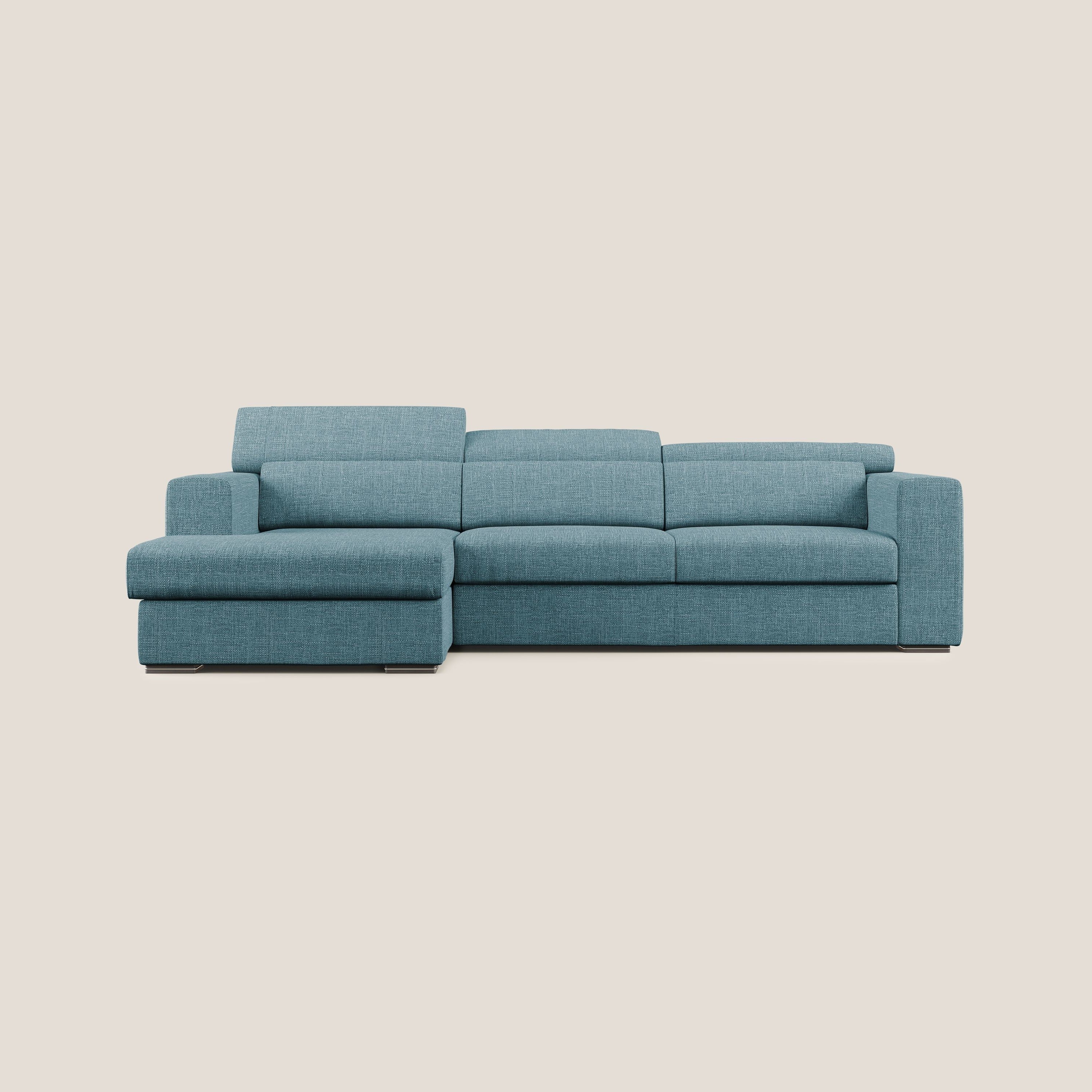 Vegas canapé d'angle avec têtières inclinables  en tissu doux imperméable T06 bleu ciel - Image 8