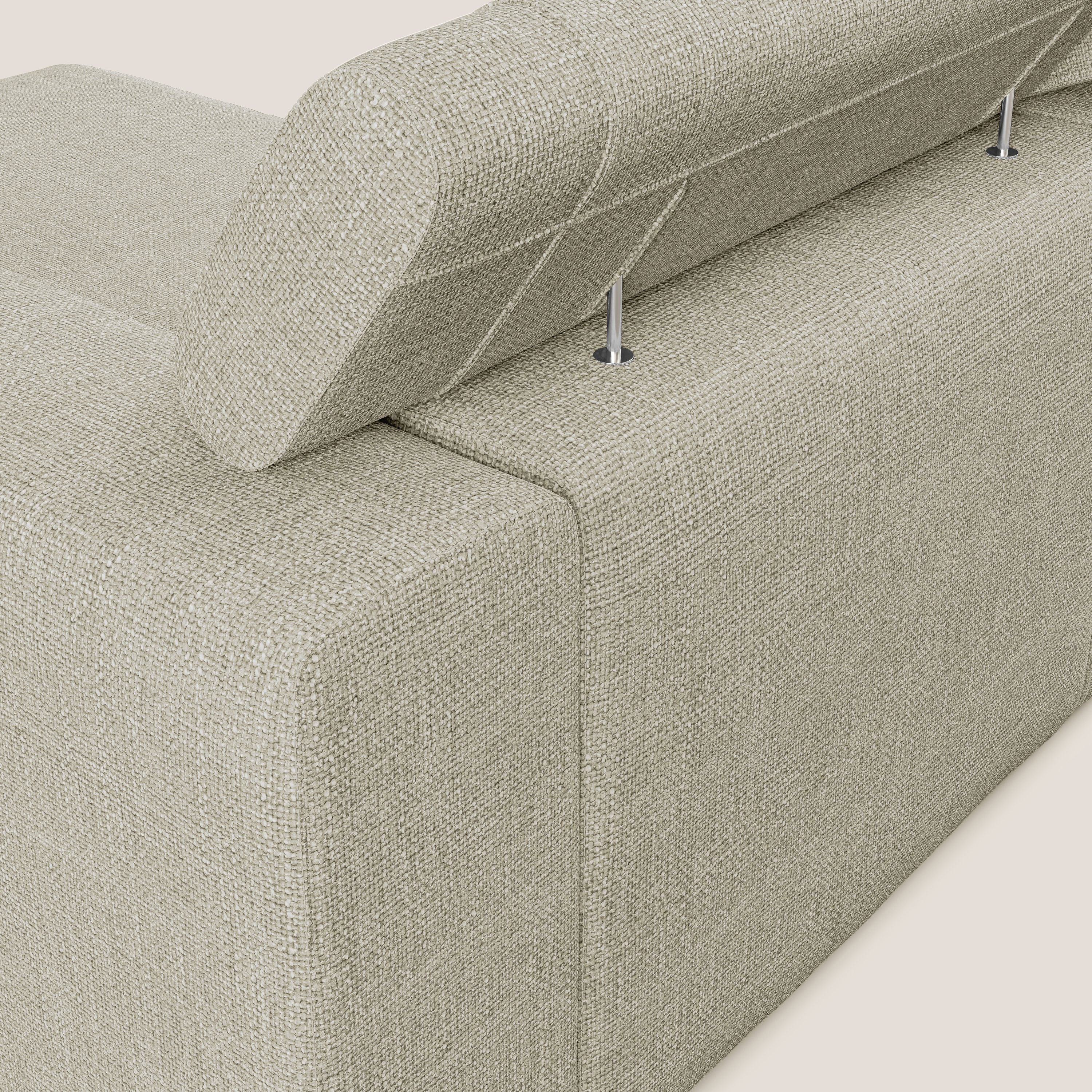 Vegas canapé d'angle avec têtières inclinables  en tissu doux imperméable T06 crème - Image 6
