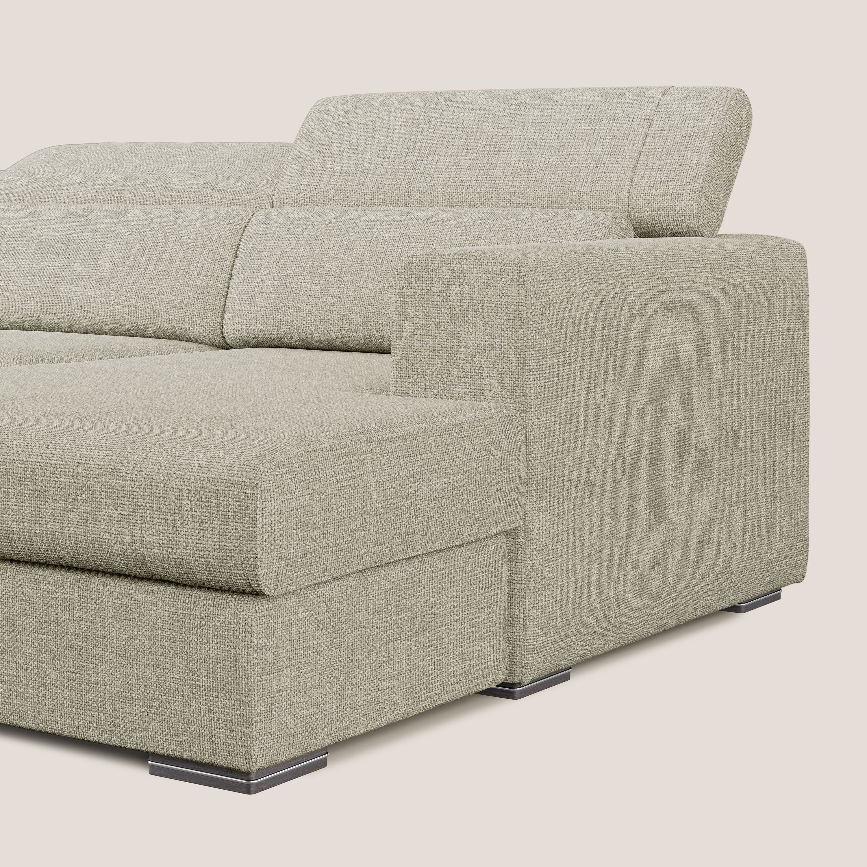 Vegas canapé d'angle avec têtières inclinables  en tissu doux imperméable T06 crème - Image 7