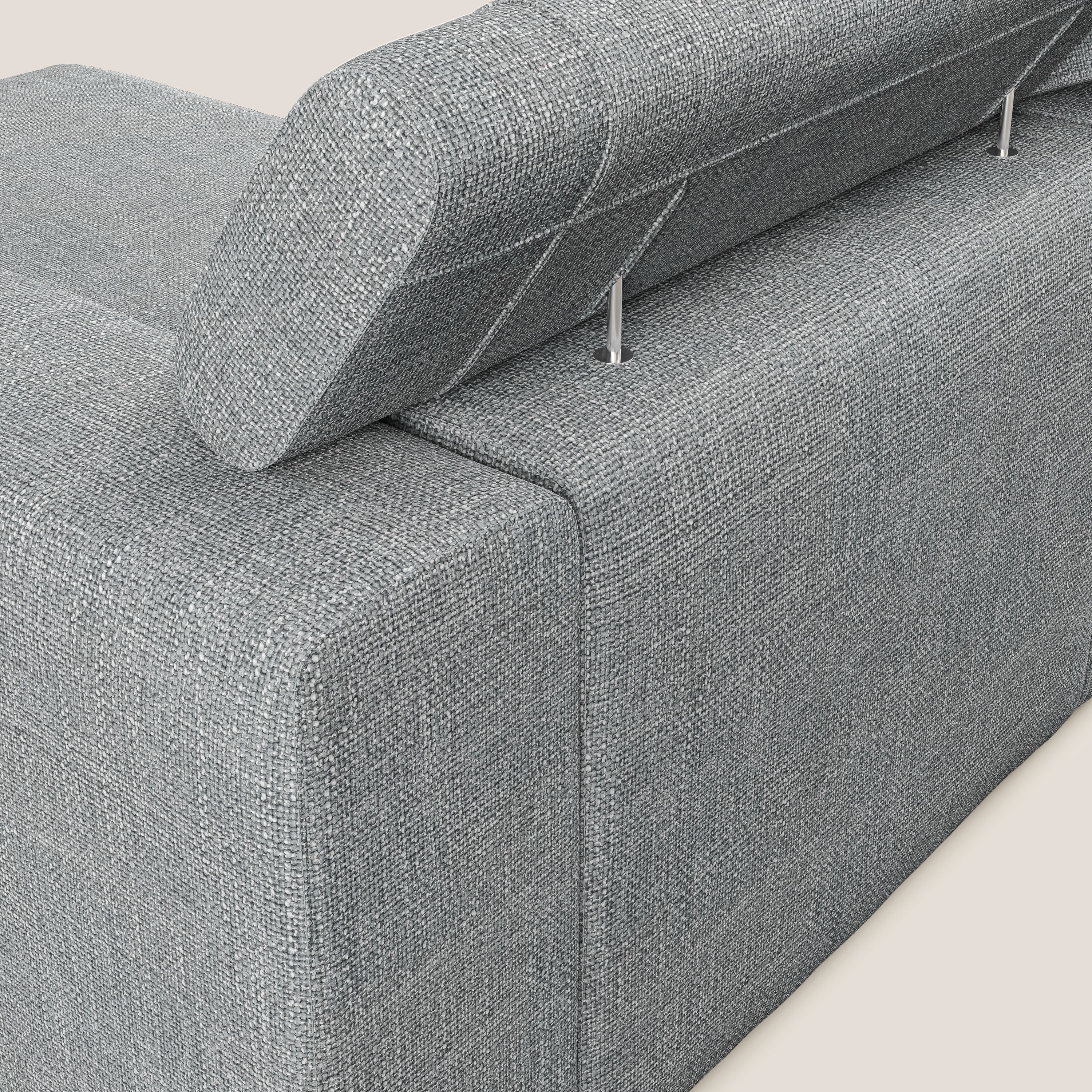 Vegas canapé d'angle avec têtières inclinables  en tissu doux imperméable T06 gris - Image 6
