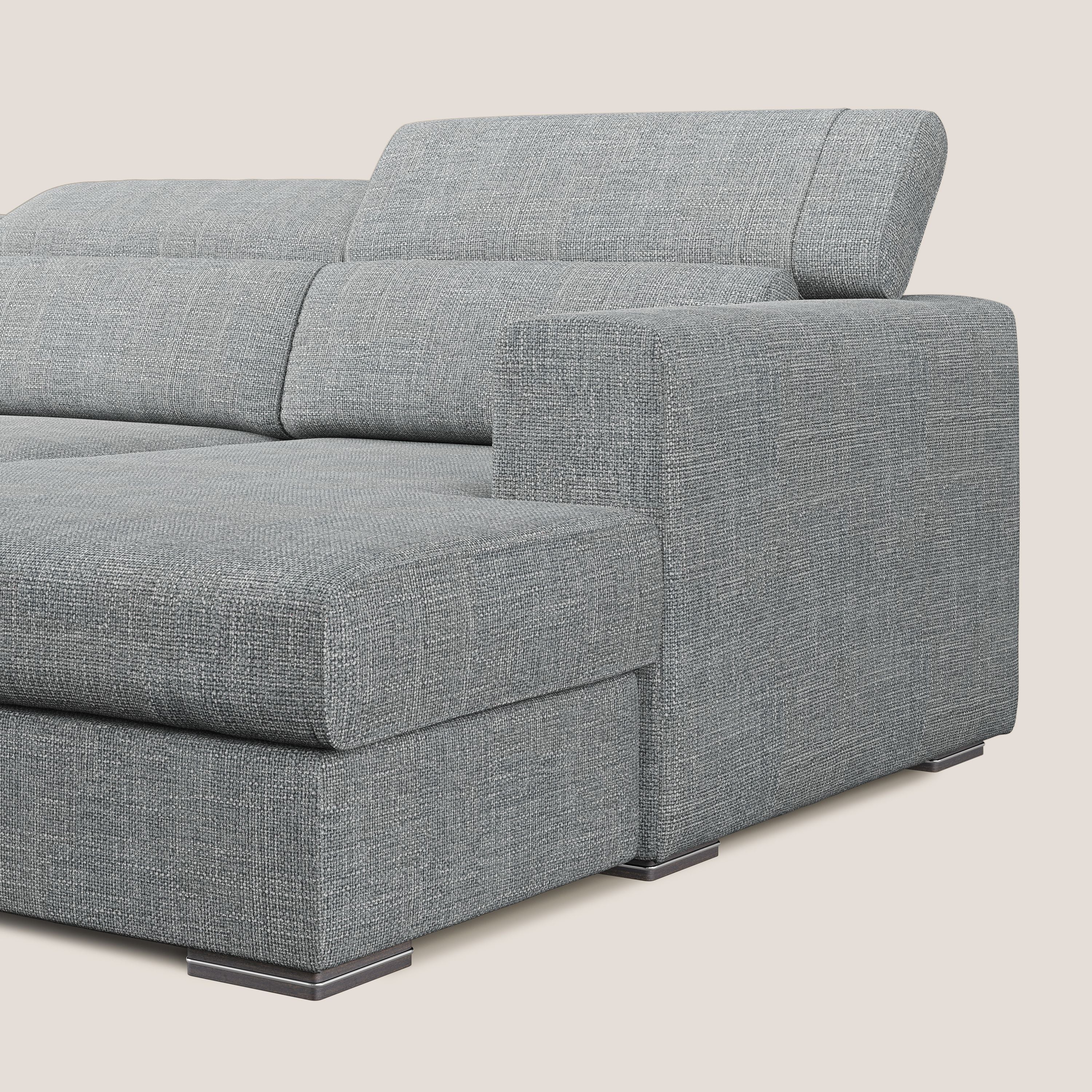 Vegas canapé d'angle avec têtières inclinables  en tissu doux imperméable T06 gris - Image 7