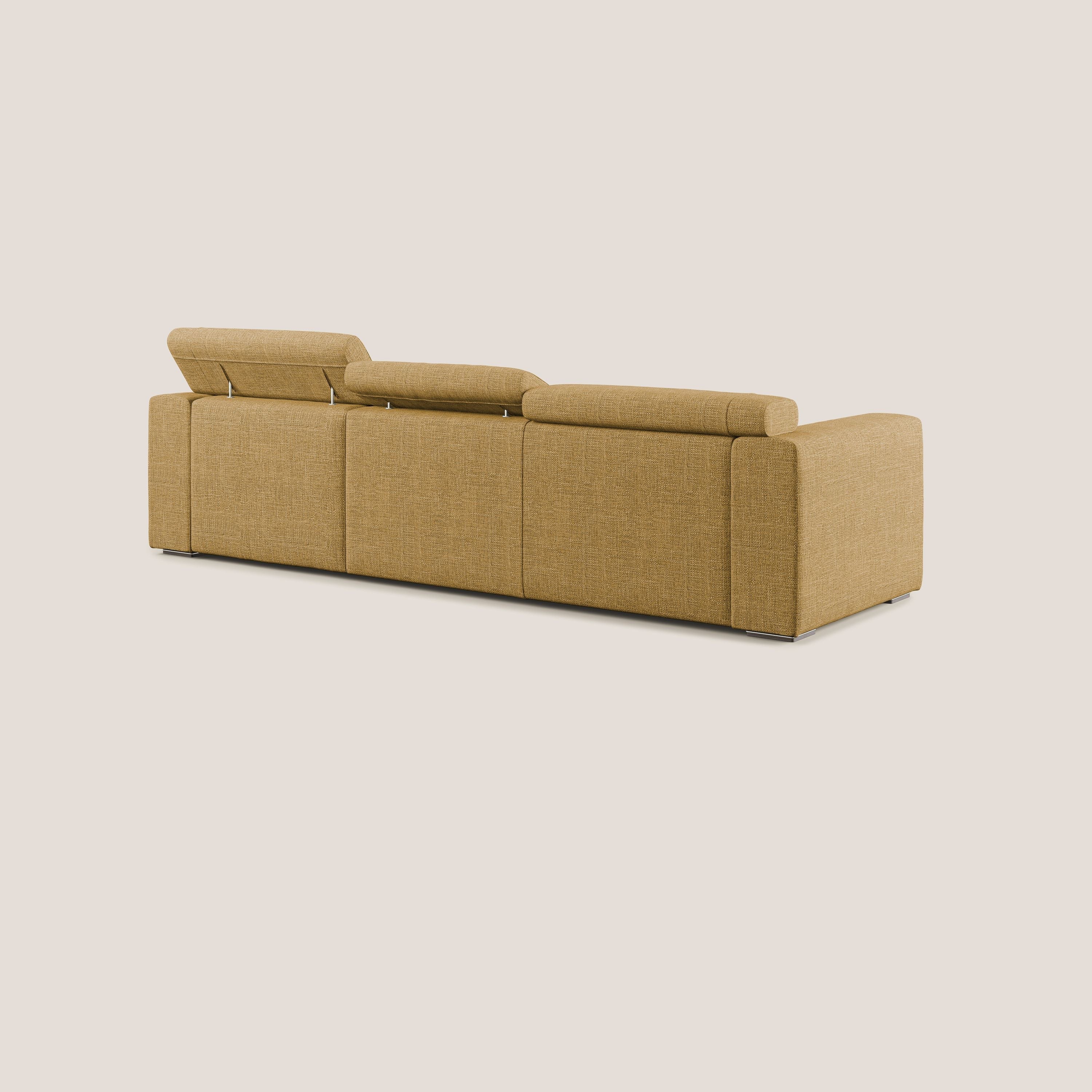 Vegas canapé d'angle avec têtières inclinables  en tissu doux imperméable T06 jaune - Image 4