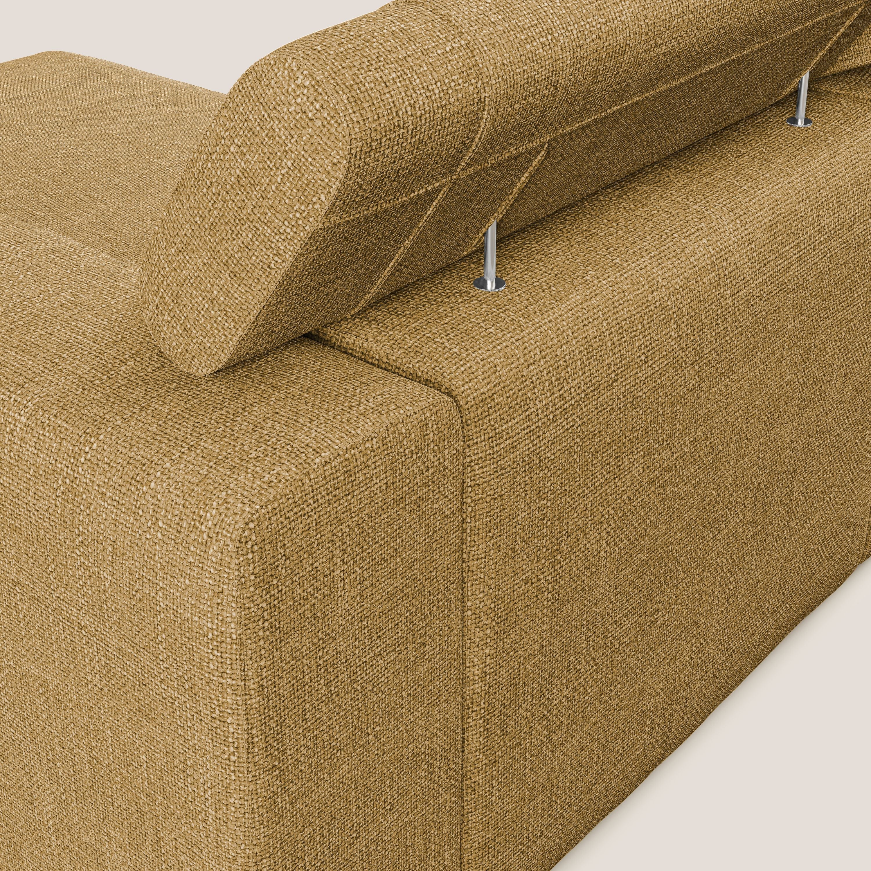 Vegas canapé d'angle avec têtières inclinables  en tissu doux imperméable T06 jaune - Image 6