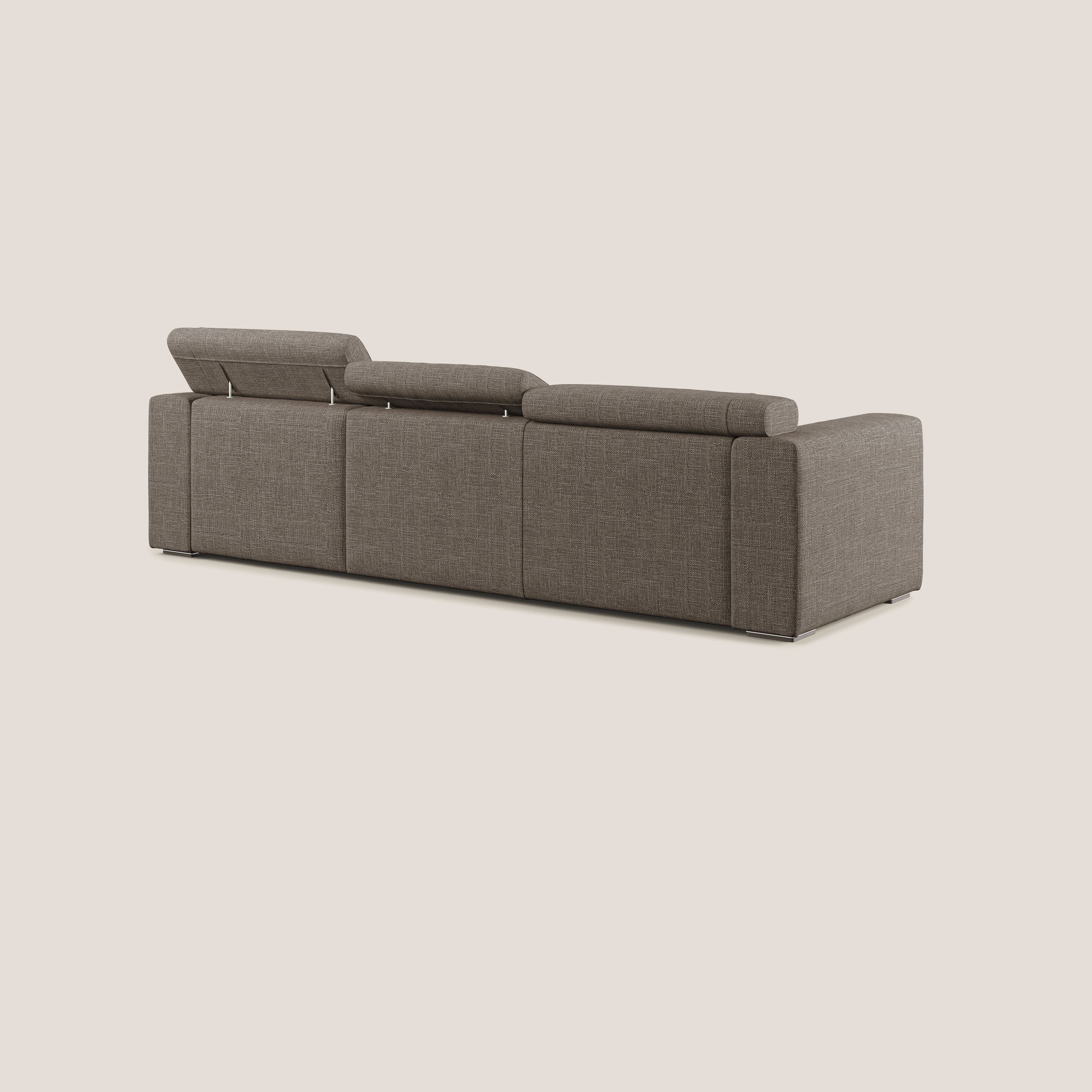 Vegas canapé d'angle avec têtières inclinables  en tissu doux imperméable T06 marron - Image 4