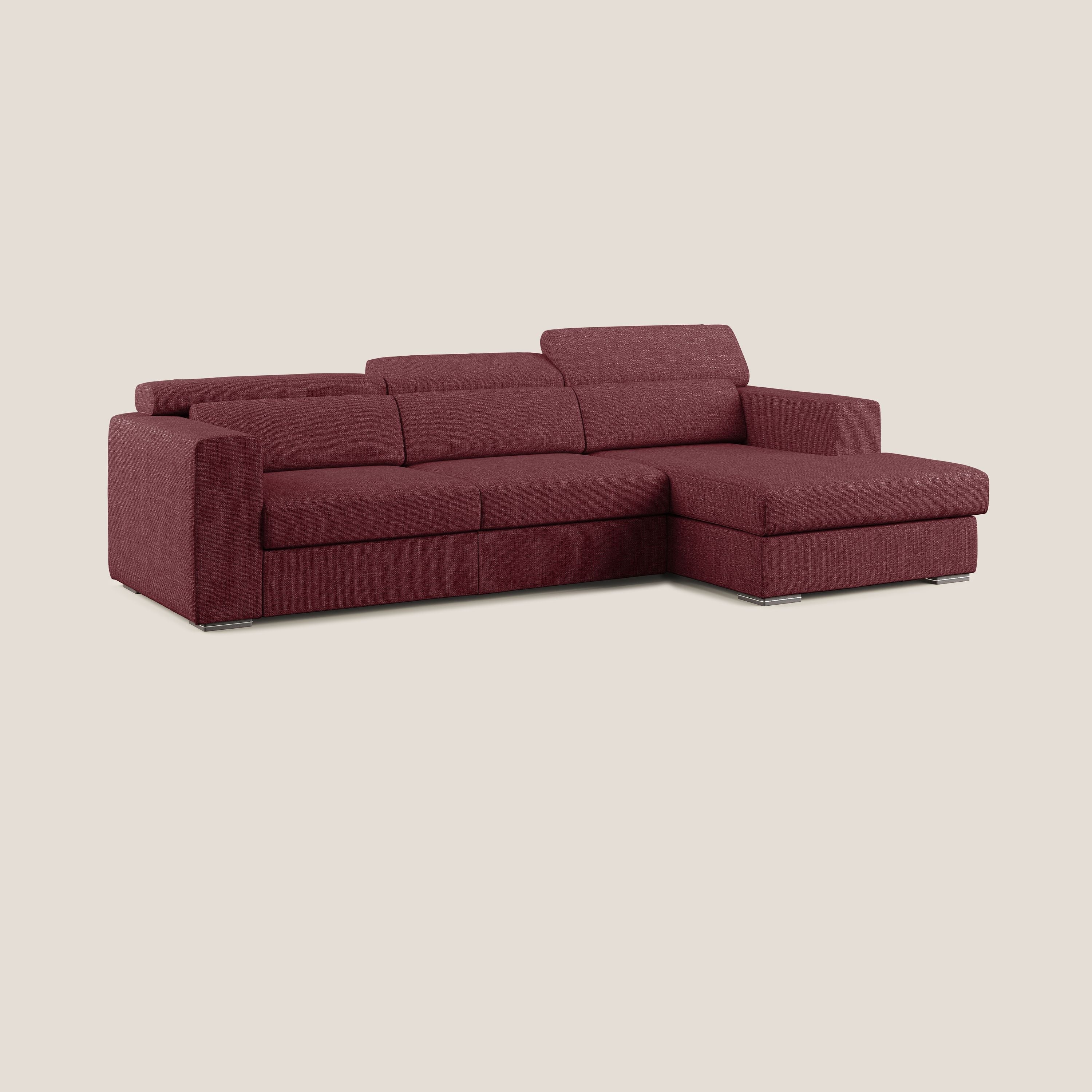 Vegas canapé d'angle avec têtières inclinables  en tissu doux imperméable T06 rouge - Image 2