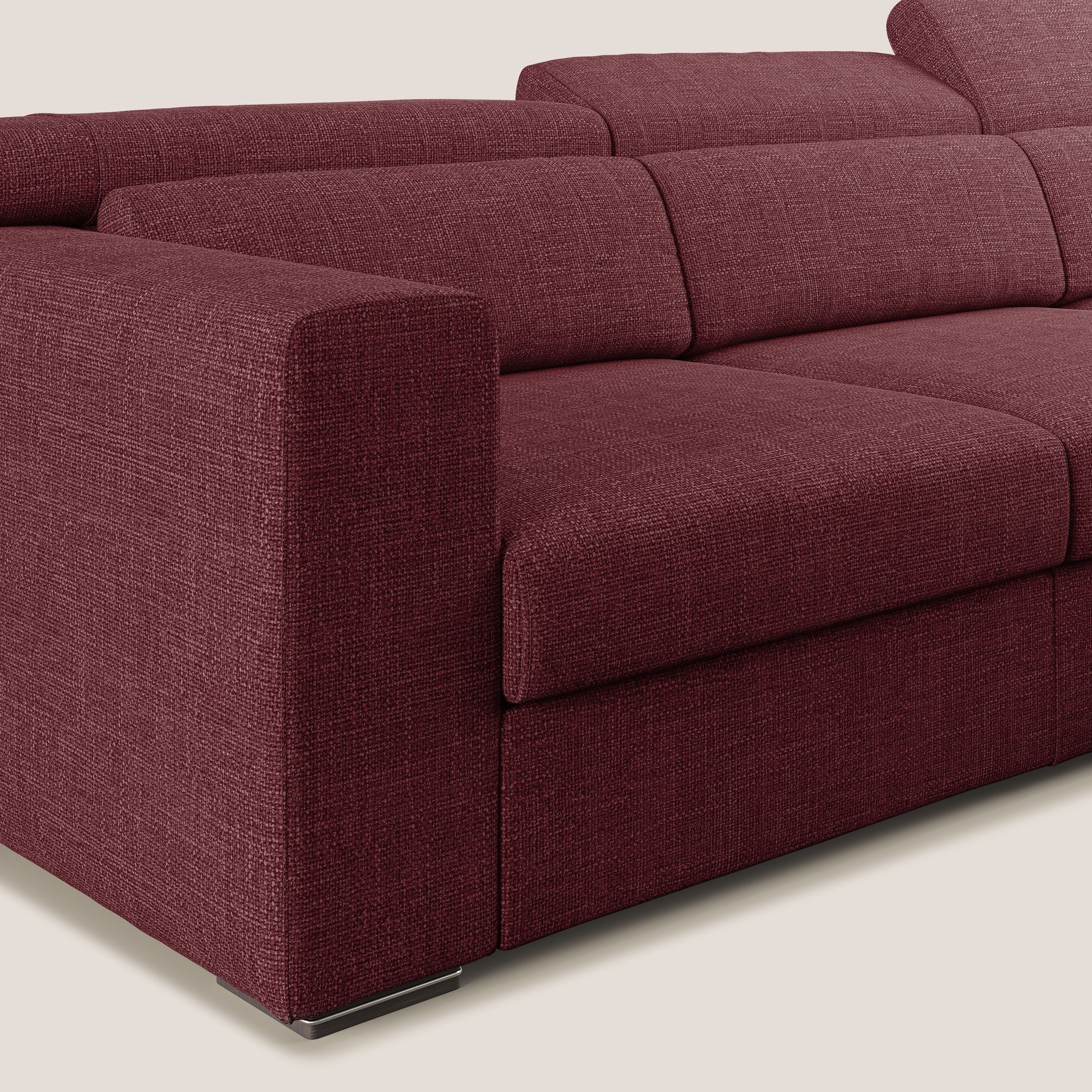 Vegas canapé d'angle avec têtières inclinables  en tissu doux imperméable T06 rouge - Image 5