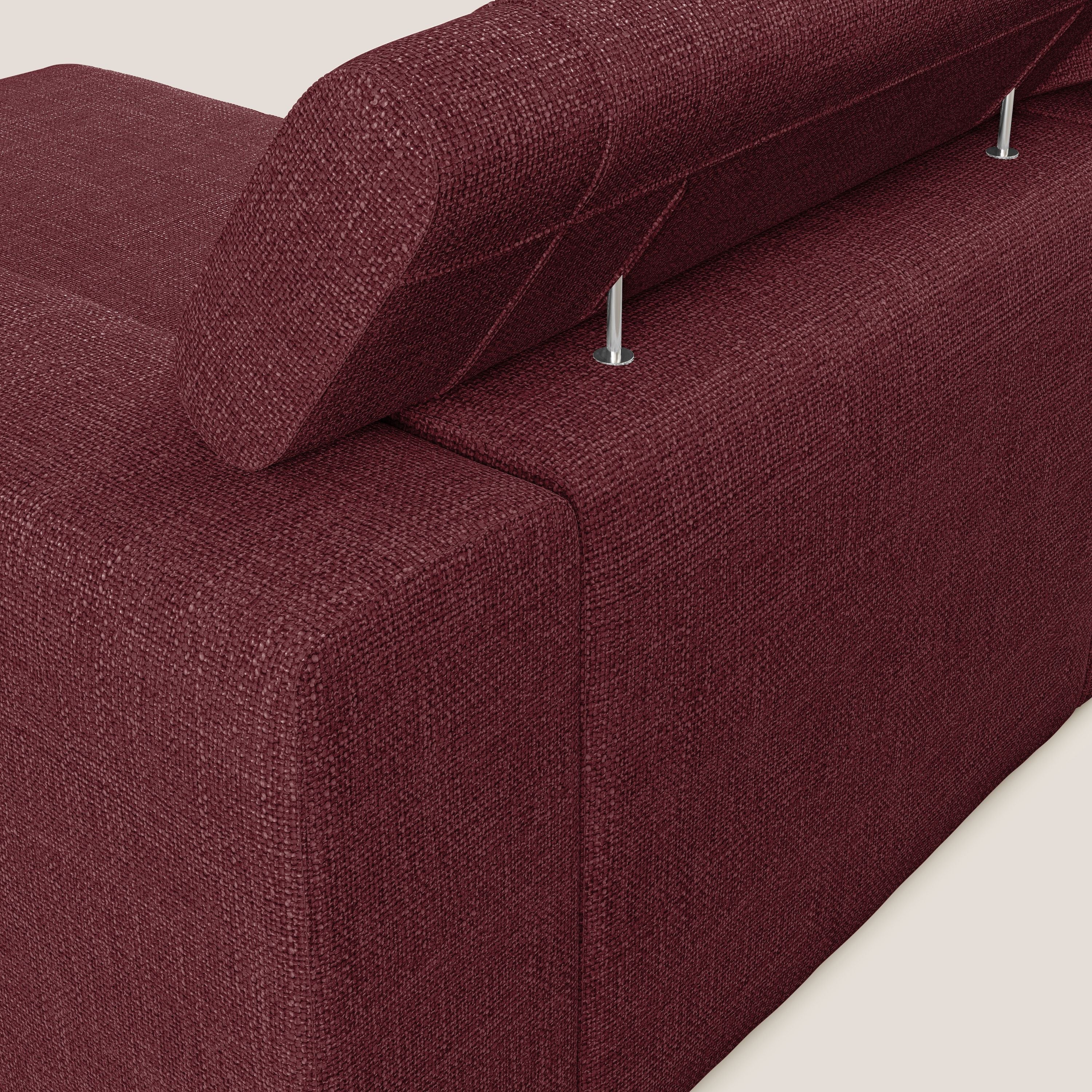 Vegas canapé d'angle avec têtières inclinables  en tissu doux imperméable T06 rouge - Image 6
