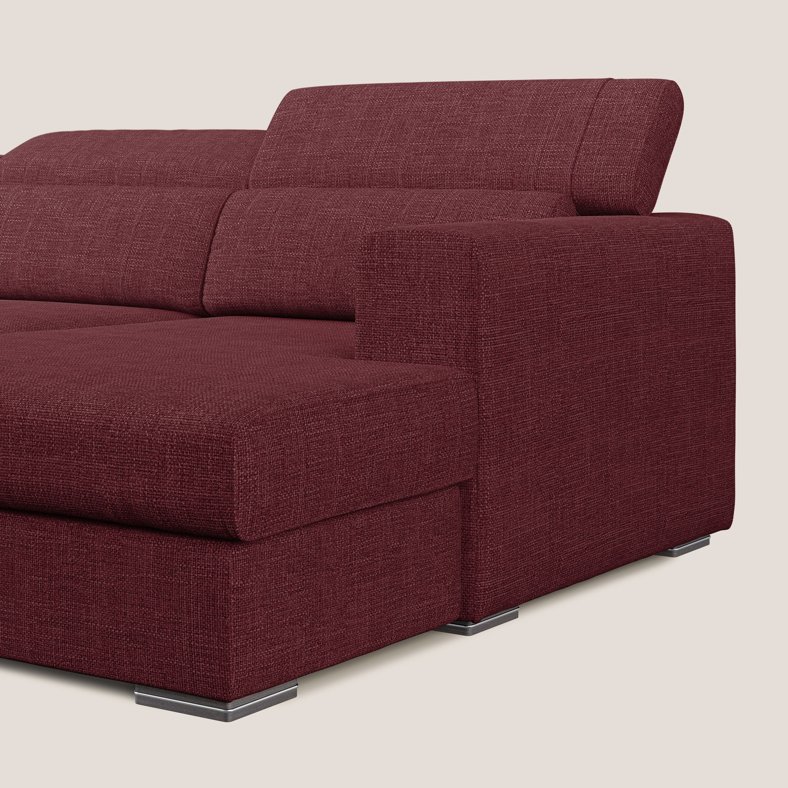 Vegas canapé d'angle avec têtières inclinables  en tissu doux imperméable T06 rouge - Image 7