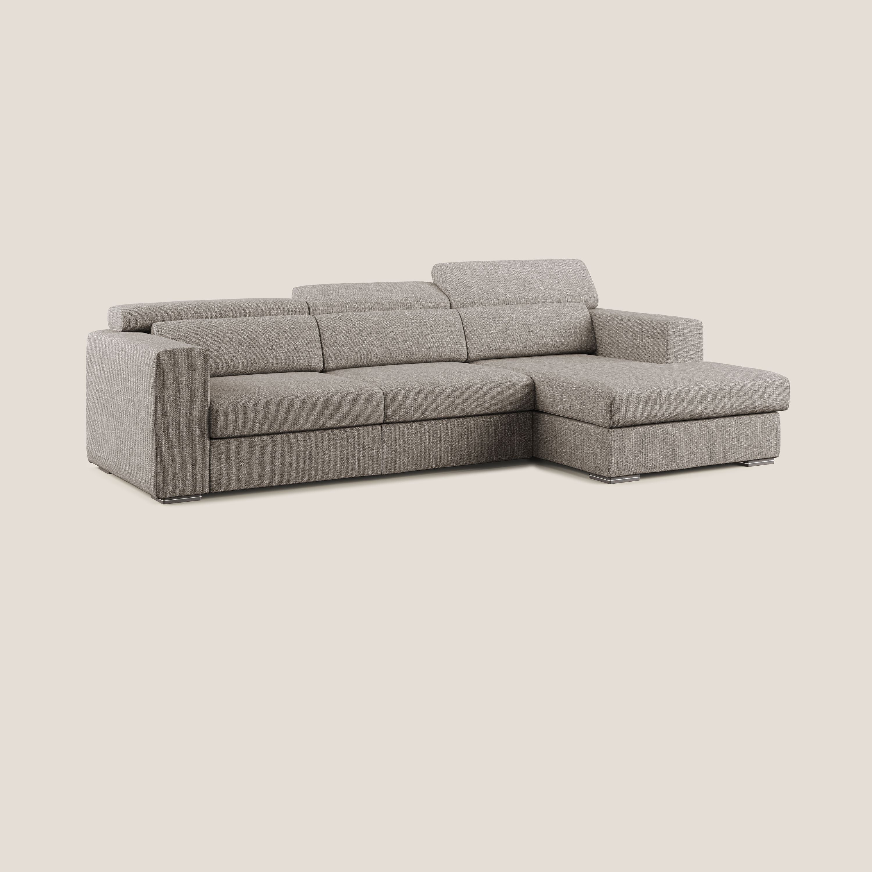 Vegas canapé d'angle avec têtières inclinables  en tissu doux imperméable T06 Taupe tortora - Image 2