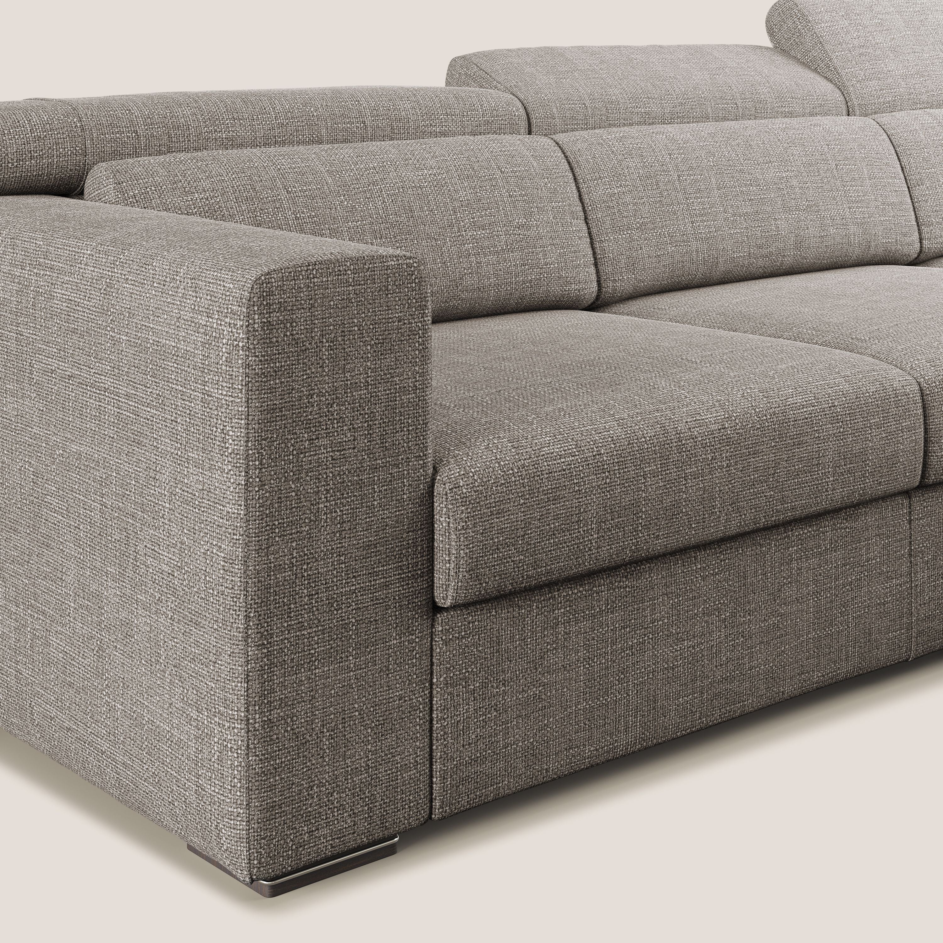 Vegas canapé d'angle avec têtières inclinables  en tissu doux imperméable T06 Taupe tortora - Image 5