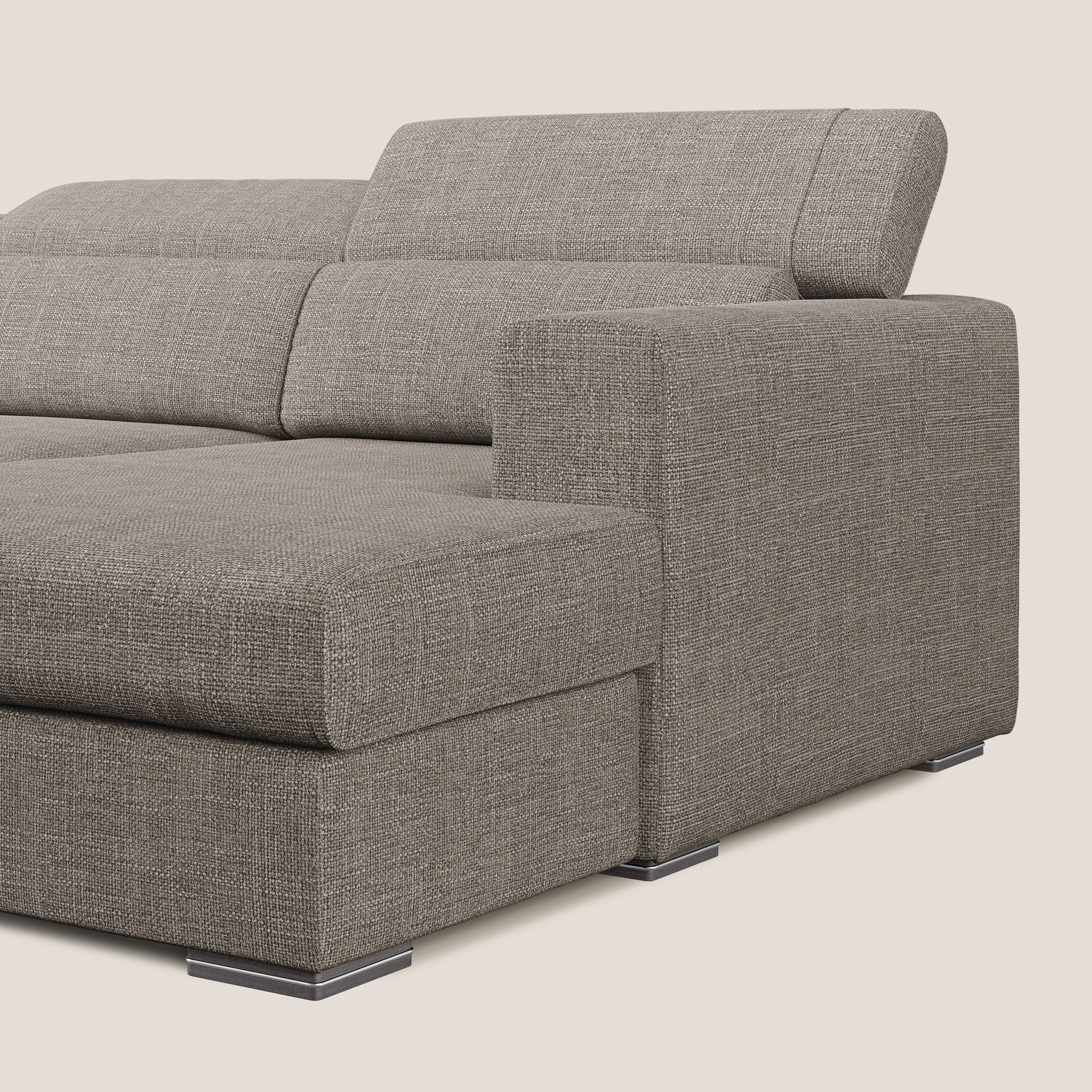 Vegas canapé d'angle avec têtières inclinables  en tissu doux imperméable T06 Taupe tortora - Image 7