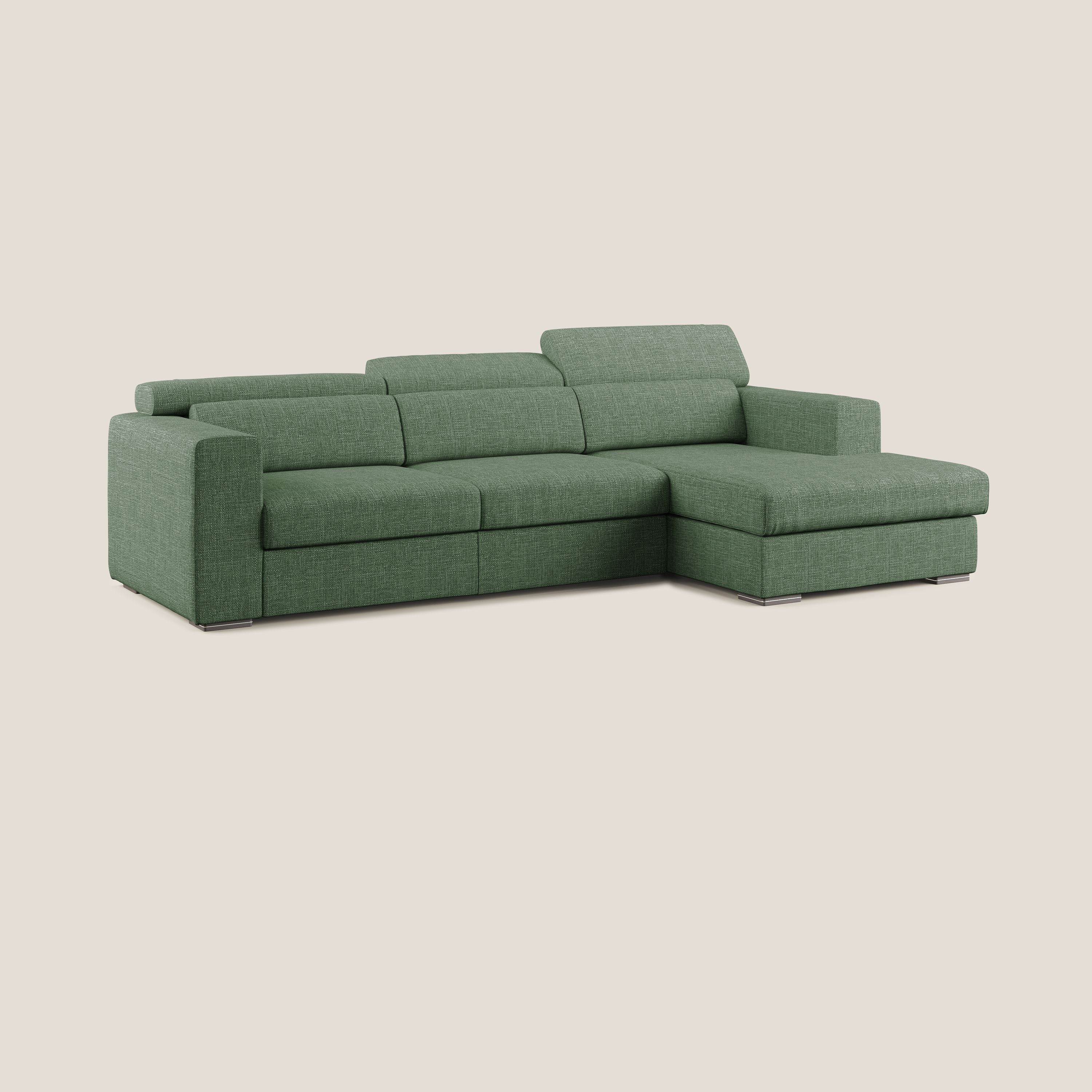 Vegas canapé d'angle avec têtières inclinables  en tissu doux imperméable T06 vert - Image 2