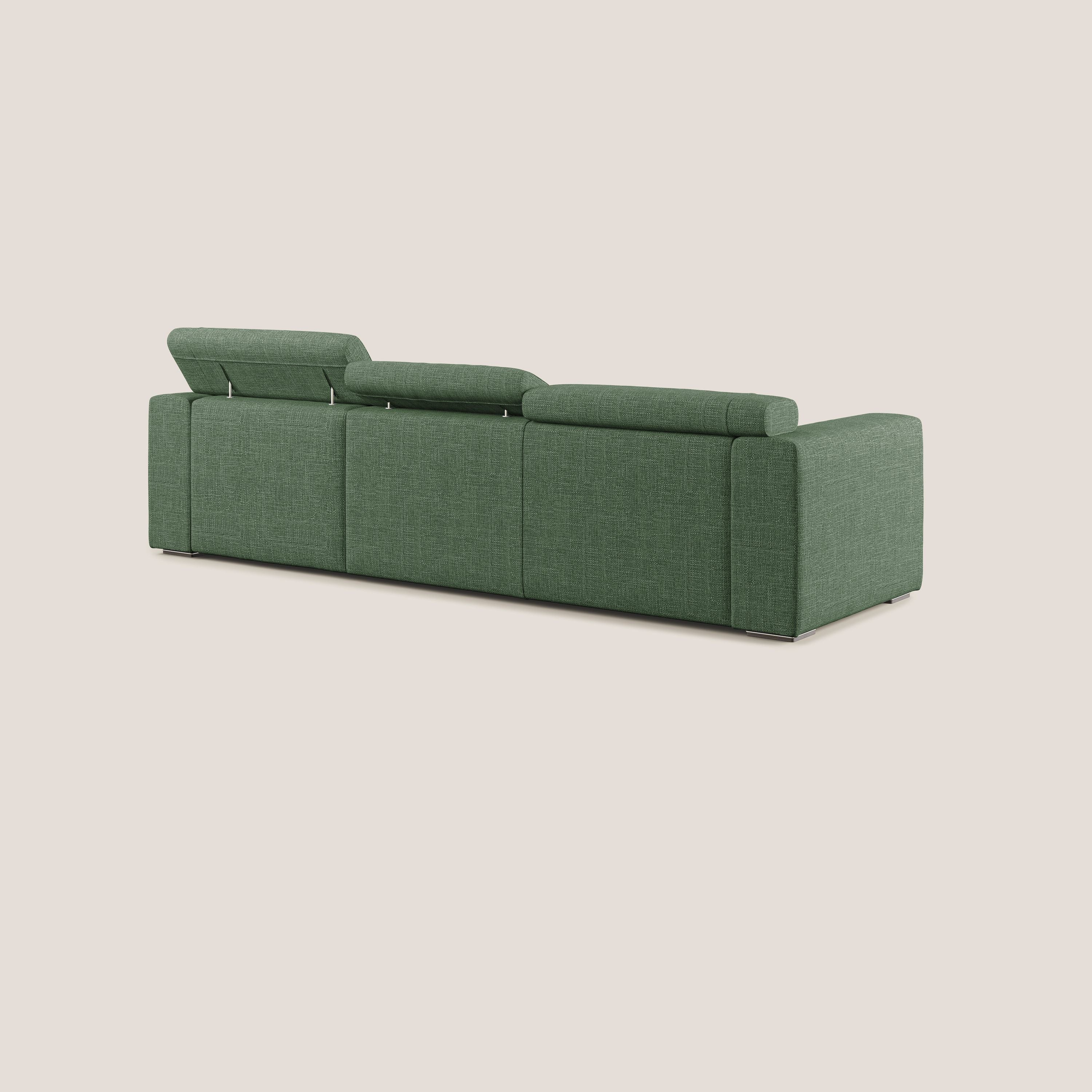 Vegas canapé d'angle avec têtières inclinables  en tissu doux imperméable T06 vert - Image 4