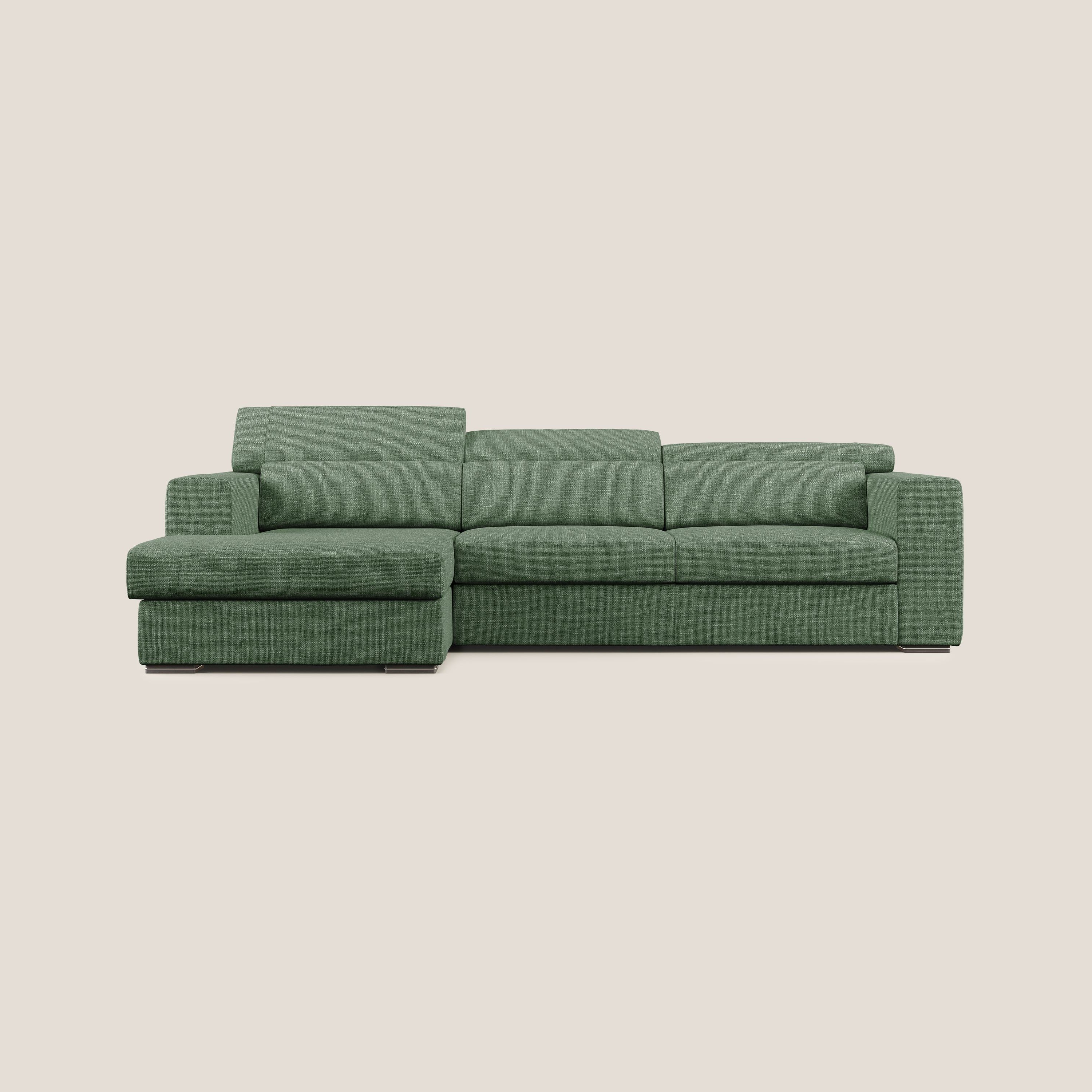 Vegas canapé d'angle avec têtières inclinables  en tissu doux imperméable T06 vert - Image 8