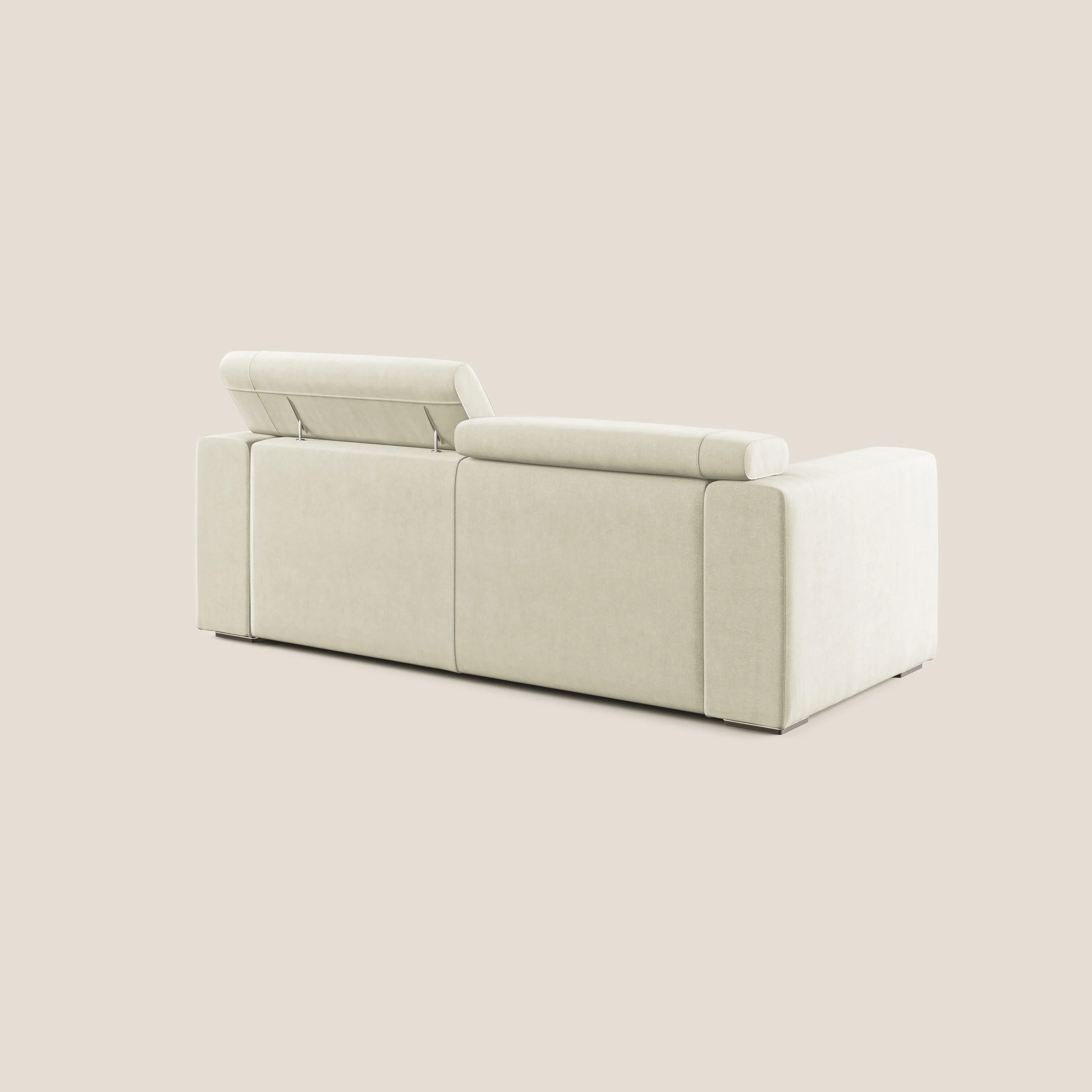 Vegas canapé  avec têtières inclinables en microfibre imperméable T11 crème - Image 4