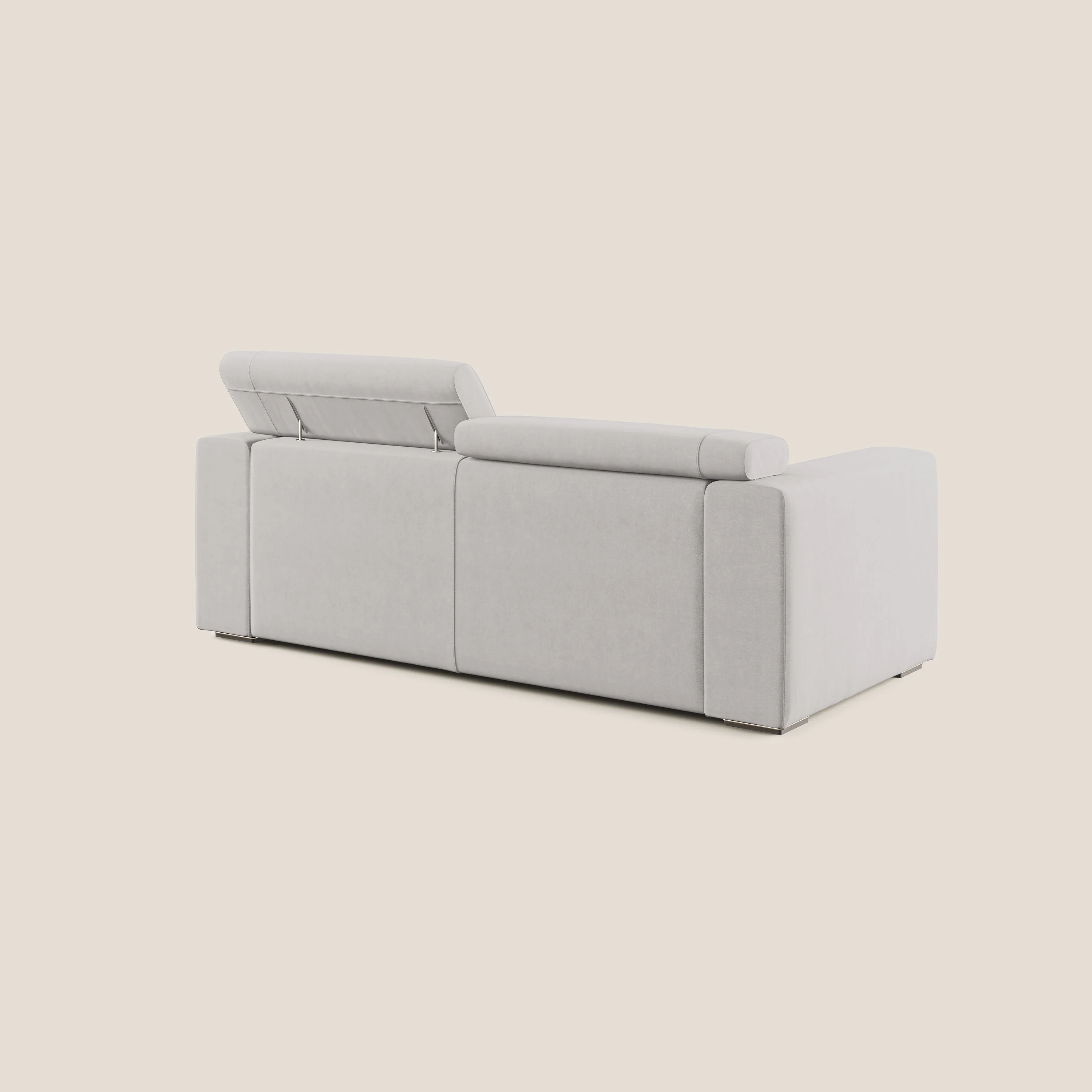 Vegas canapé  avec têtières inclinables en microfibre imperméable T11 gris clair - Image 4