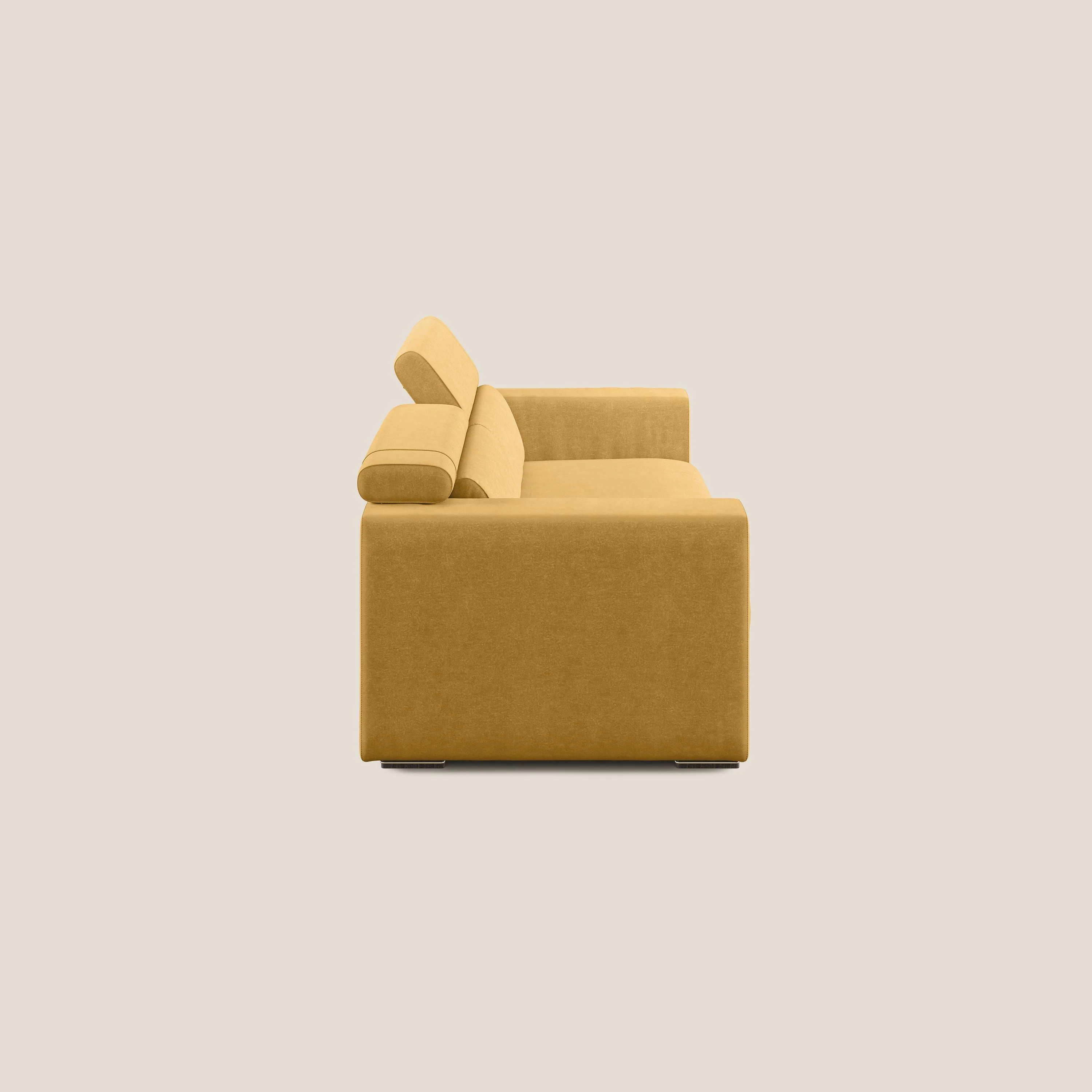 Vegas canapé avec têtières inclinables en microfibre imperméable T11 jaune - Image 3