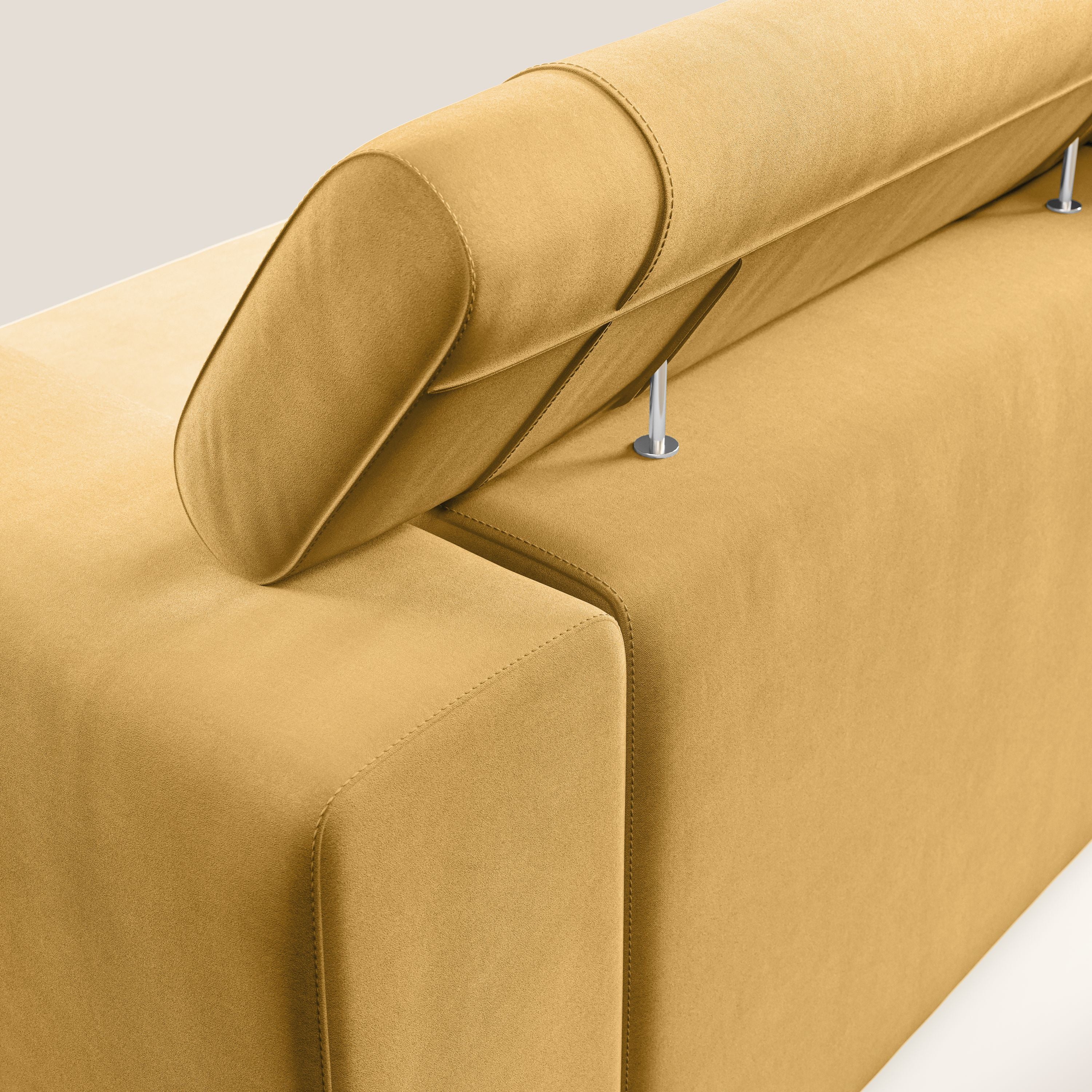 Vegas canapé avec têtières inclinables en microfibre imperméable T11 jaune - Image 6