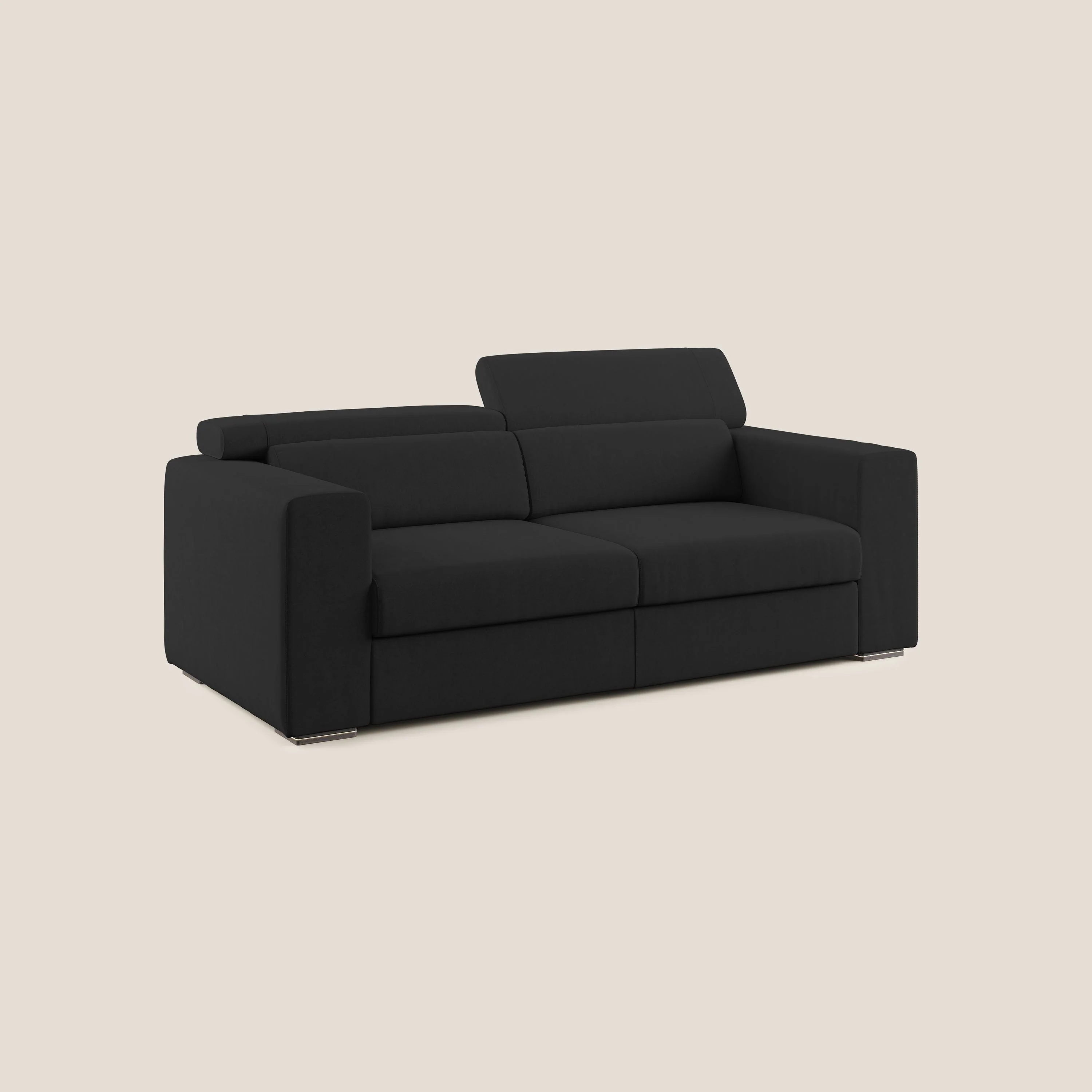 Vegas canapé  avec têtières inclinables en microfibre imperméable T11 noir - Image 2