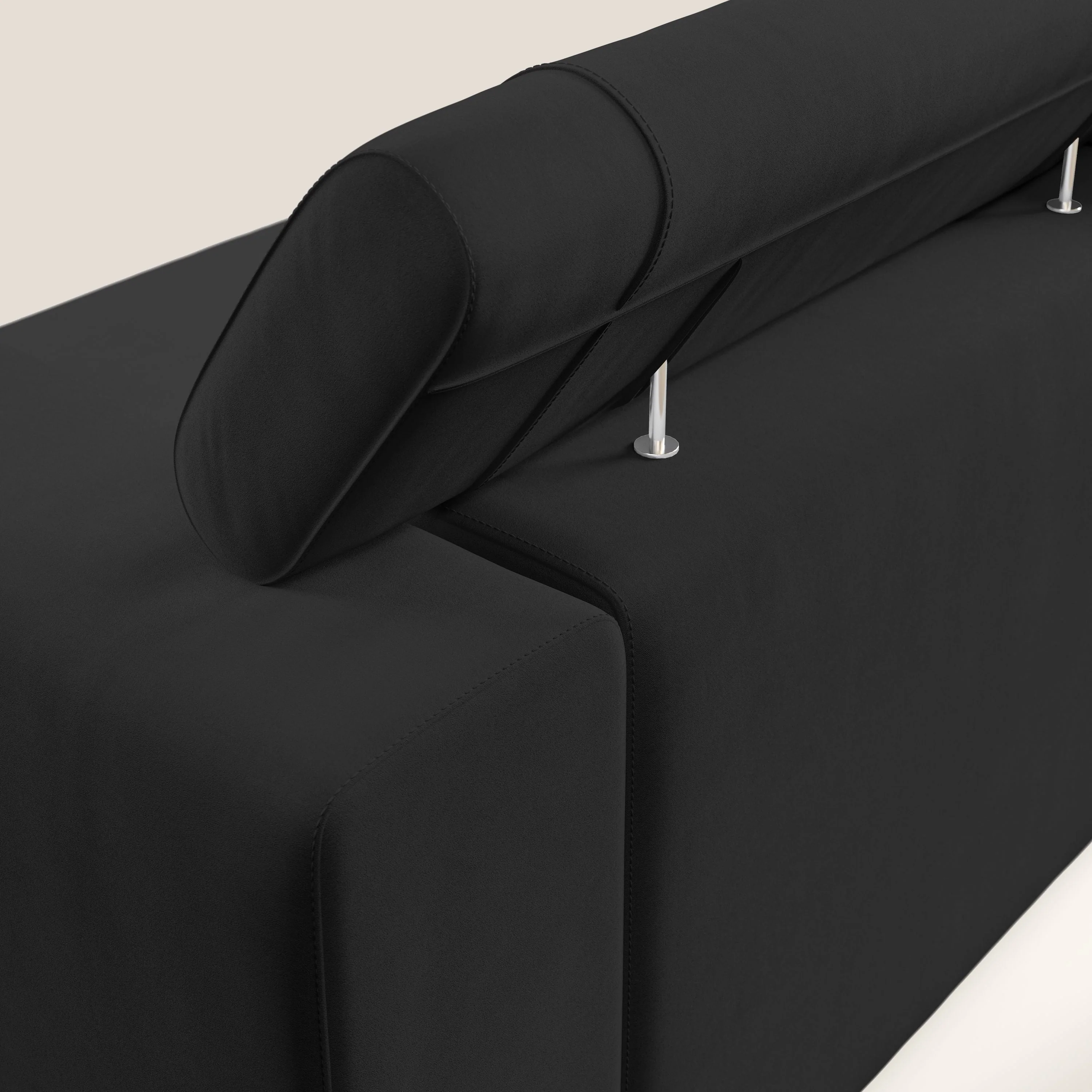 Vegas canapé  avec têtières inclinables en microfibre imperméable T11 noir - Image 6
