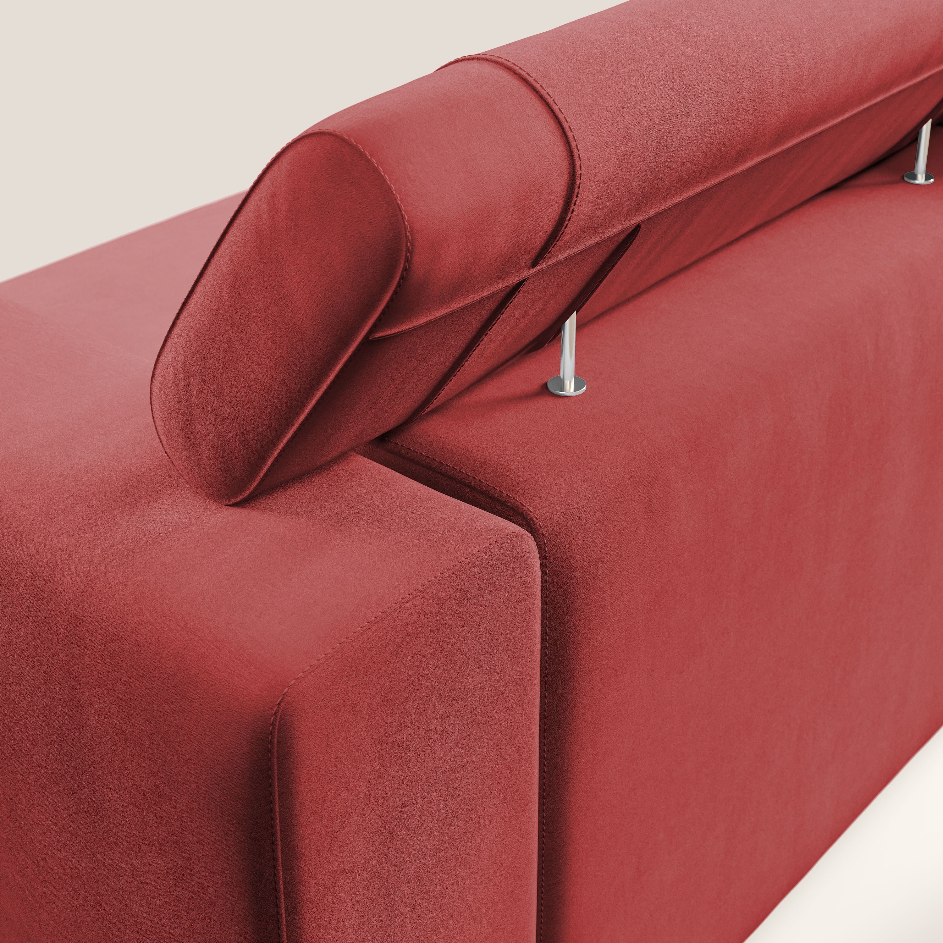 Vegas canapé  avec têtières inclinables en microfibre imperméable T11 rouge - Image 6