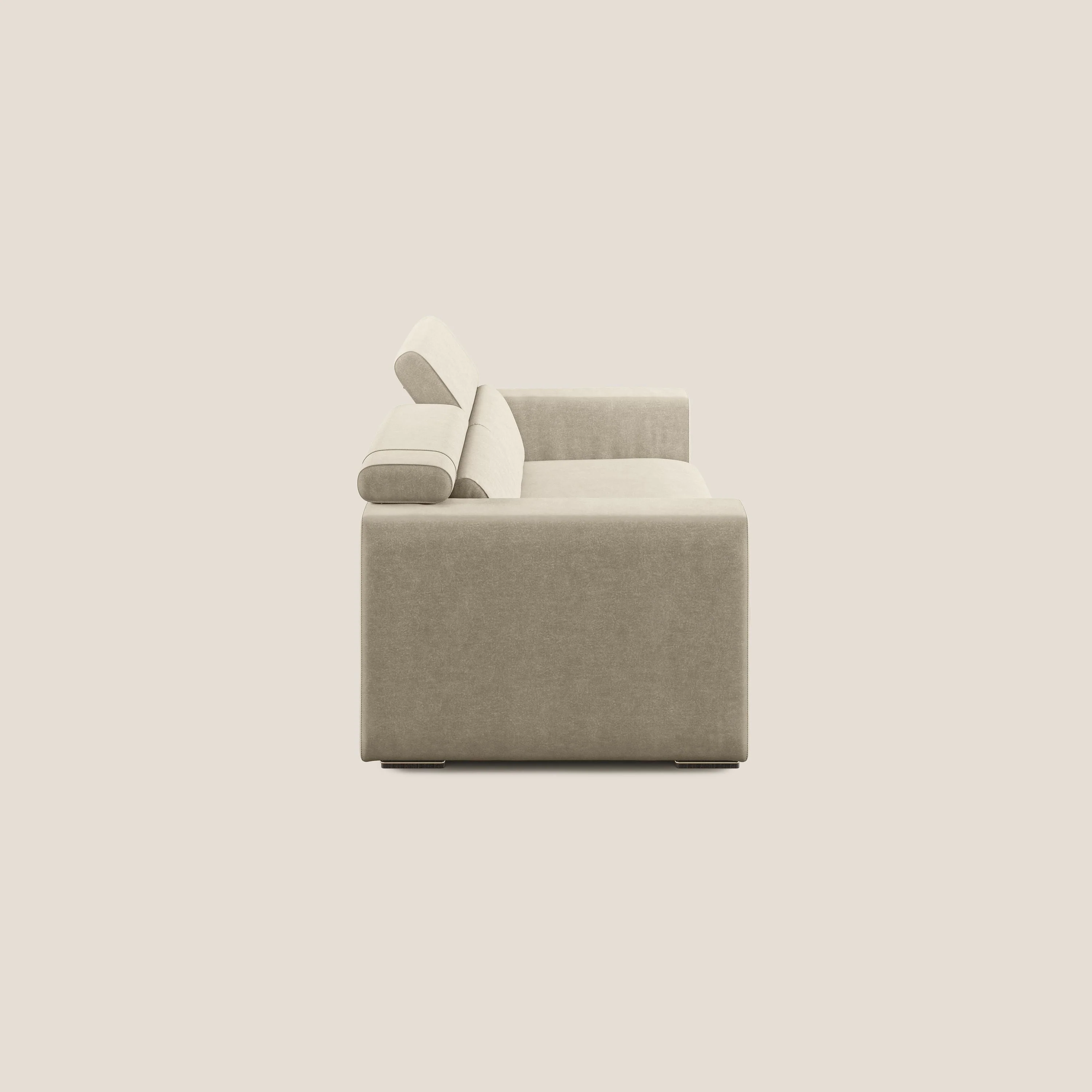 Vegas canapé  avec têtières inclinables en microfibre imperméable T11 Taupe tortora - Image 3