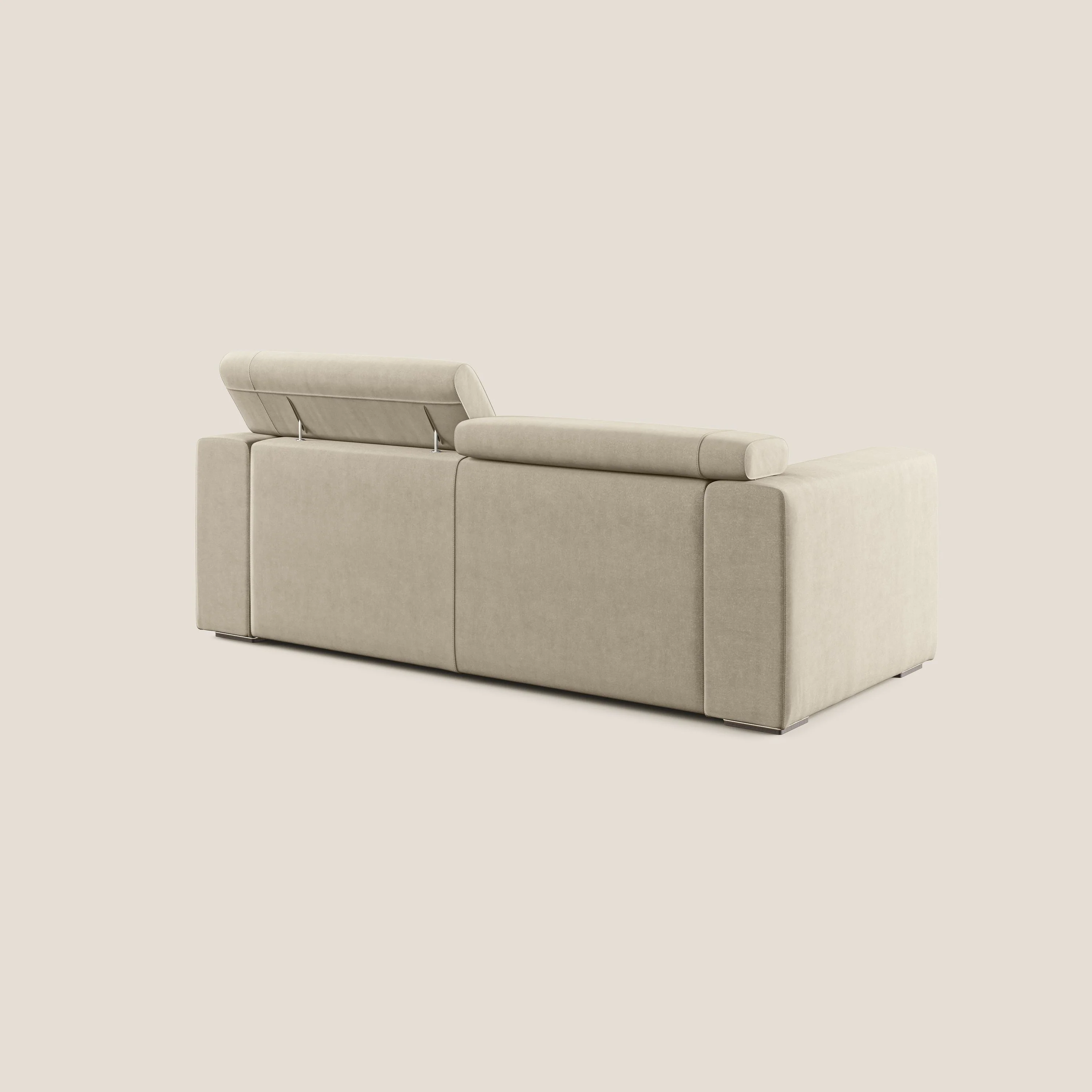 Vegas canapé  avec têtières inclinables en microfibre imperméable T11 Taupe tortora - Image 4