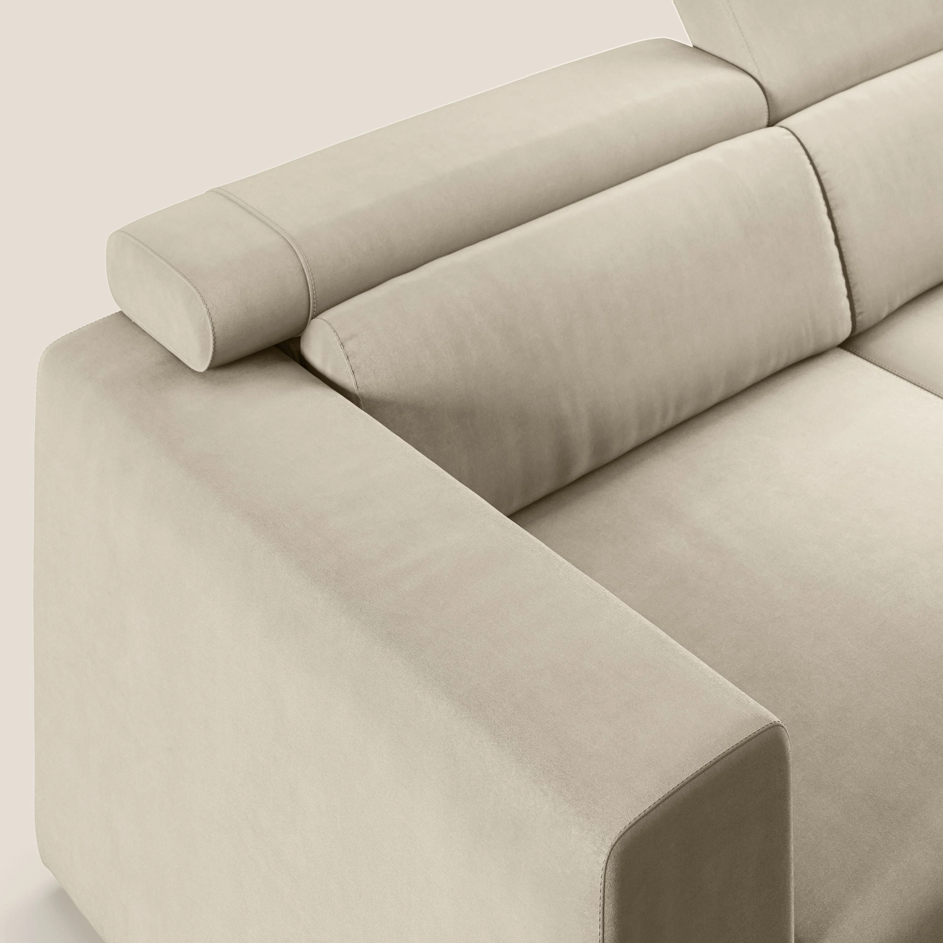 Vegas canapé  avec têtières inclinables en microfibre imperméable T11 Taupe tortora - Image 5