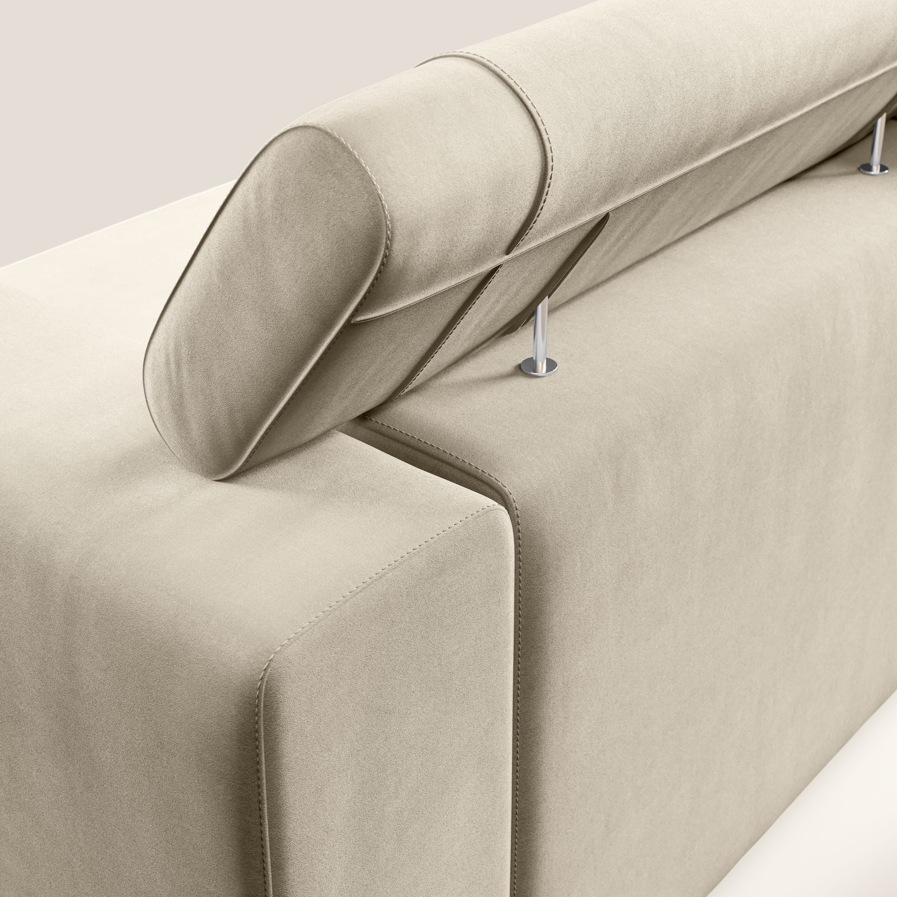 Vegas canapé  avec têtières inclinables en microfibre imperméable T11 Taupe tortora - Image 6