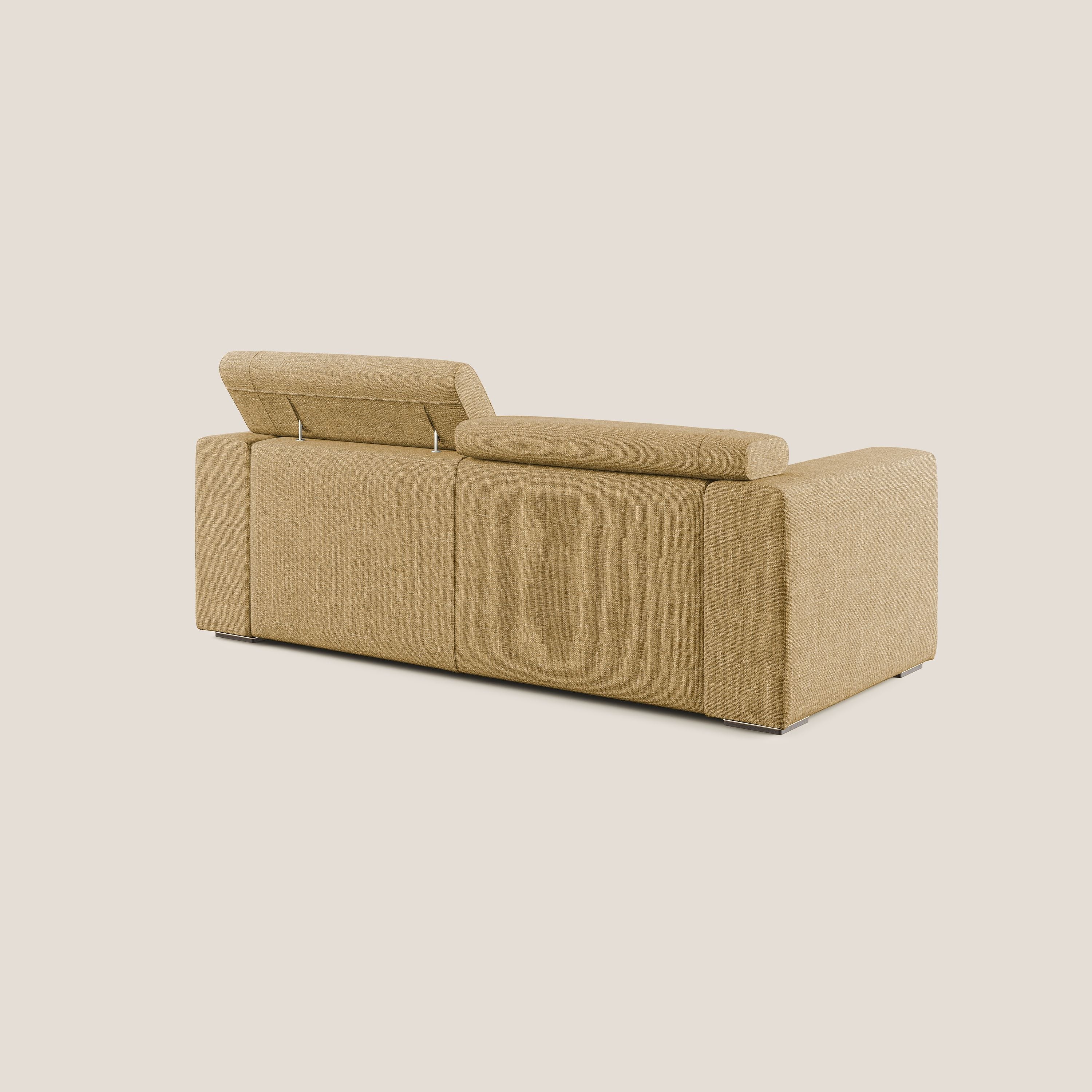Vegas canapé avec têtières inclinables en tissu doux imperméable T06 jaune - Image 4