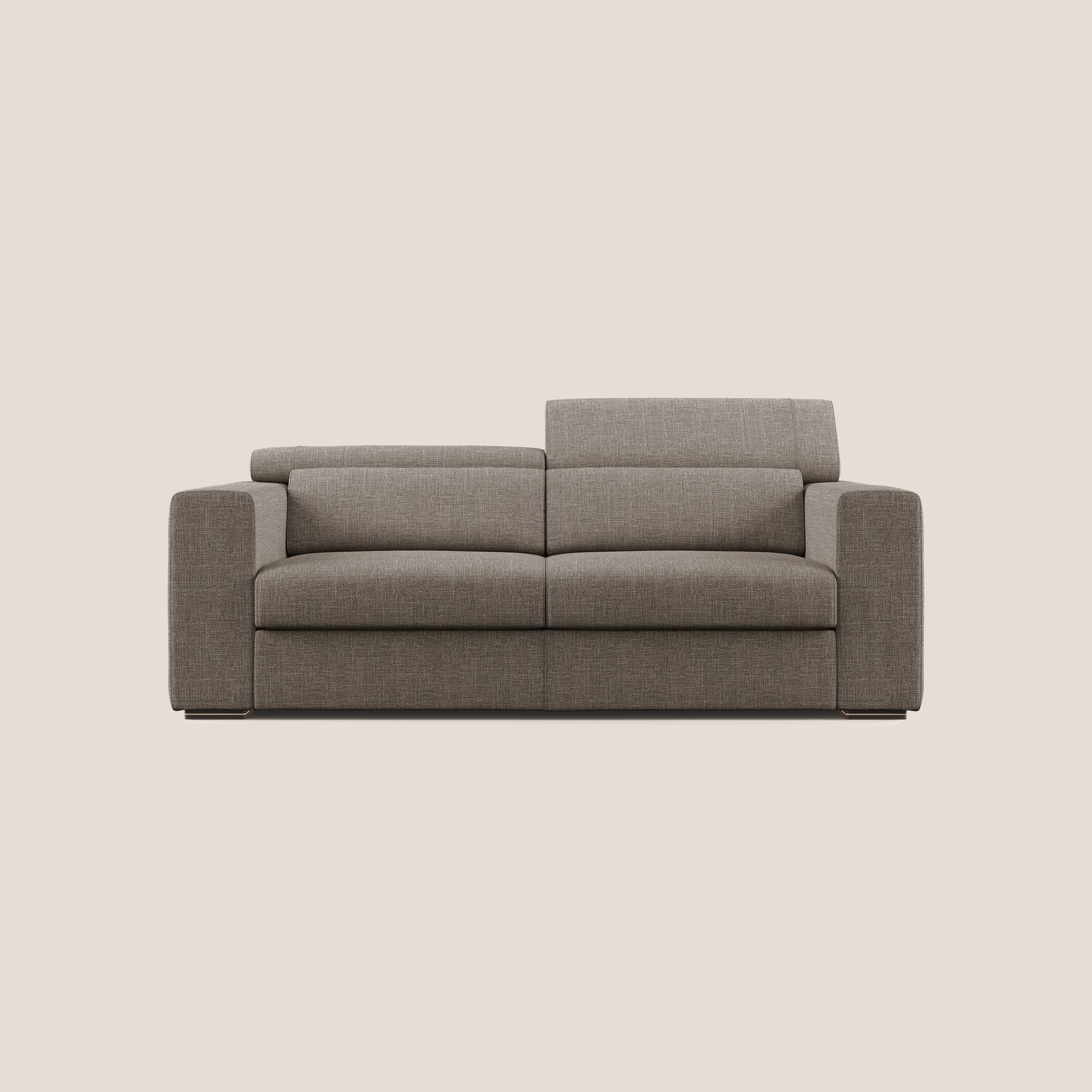 Vegas canapé avec têtières inclinables en tissu doux imperméable T06 marron