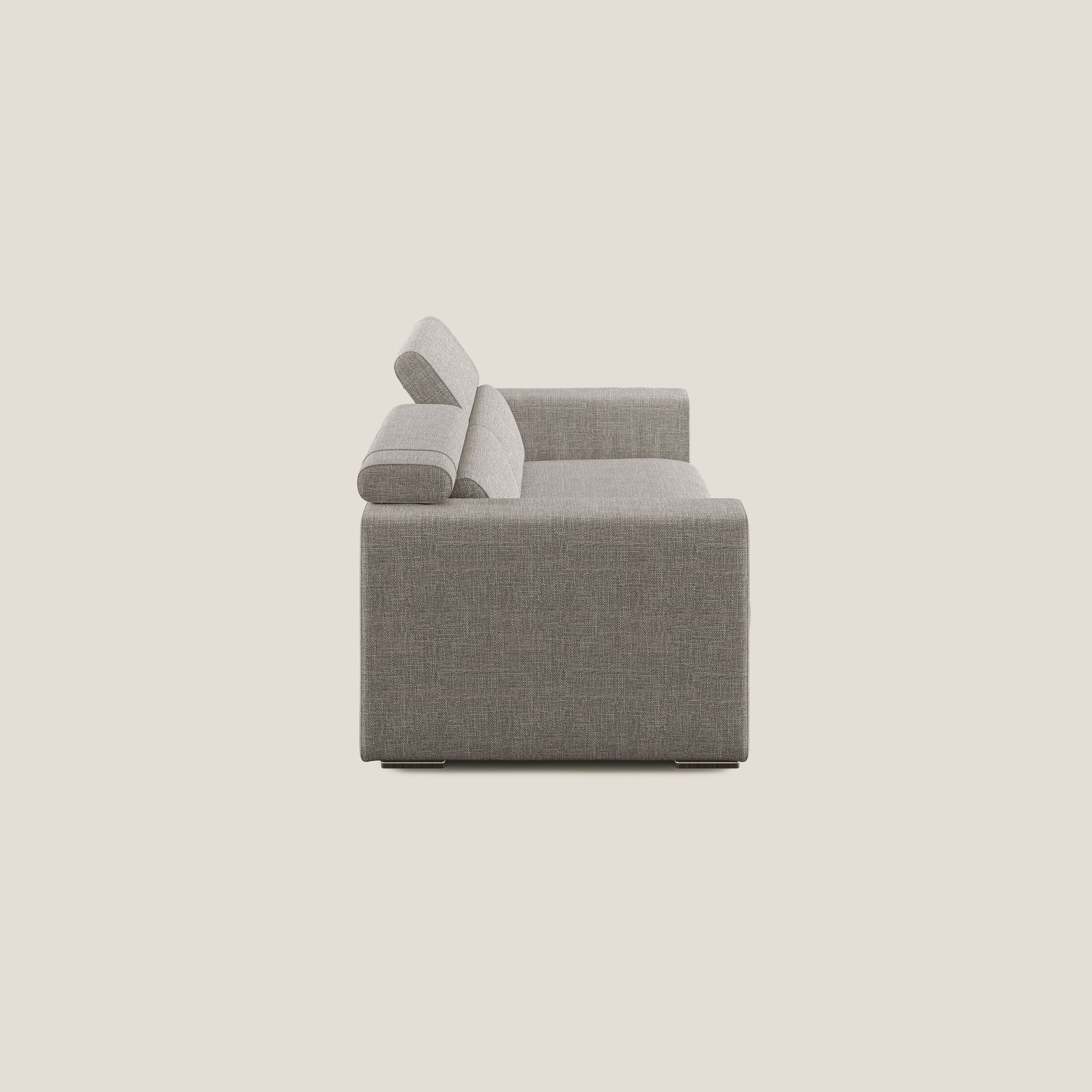 Vegas canapé avec têtières inclinables en tissu doux imperméable T06 Taupe tortora - Image 3