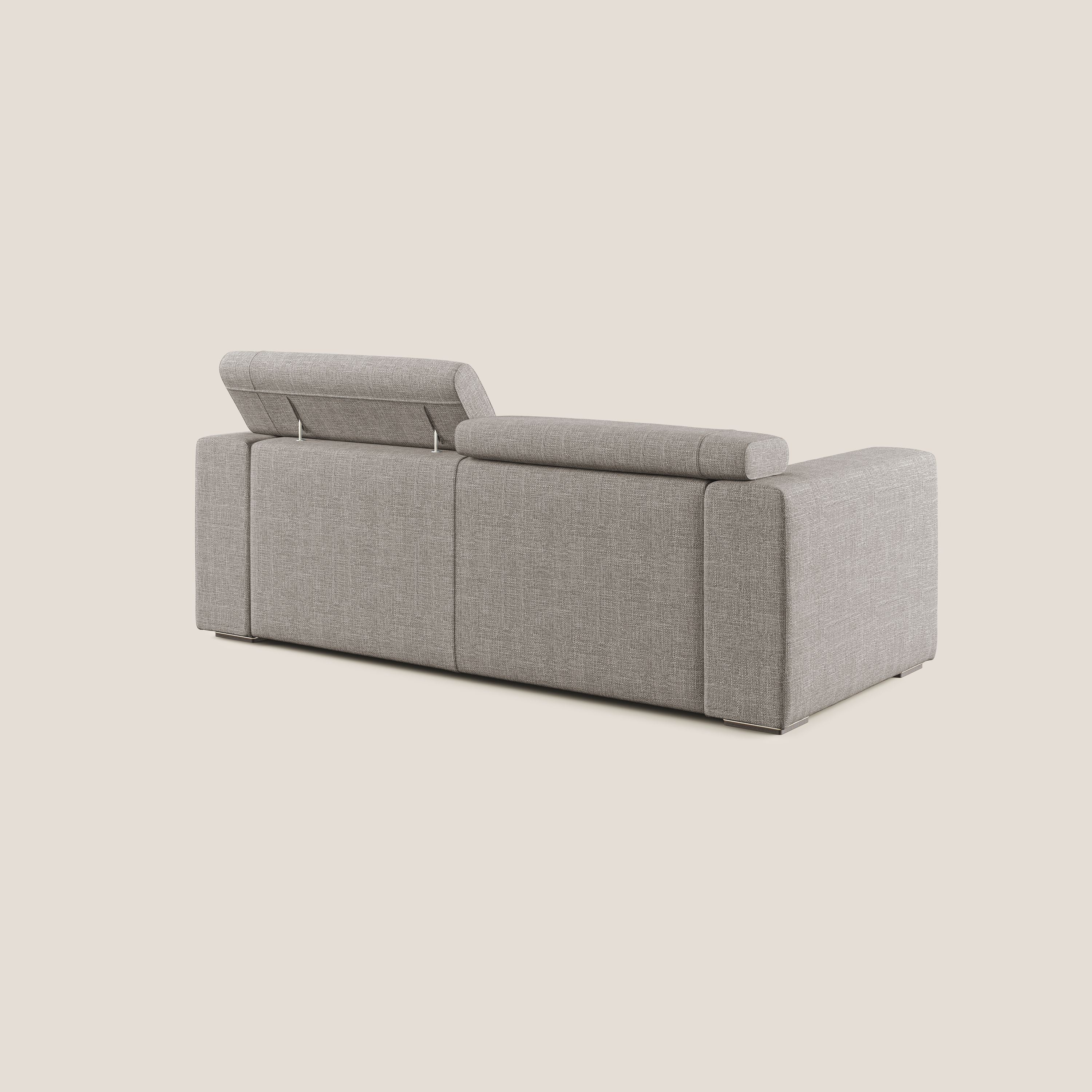 Vegas canapé avec têtières inclinables en tissu doux imperméable T06 Taupe tortora - Image 4