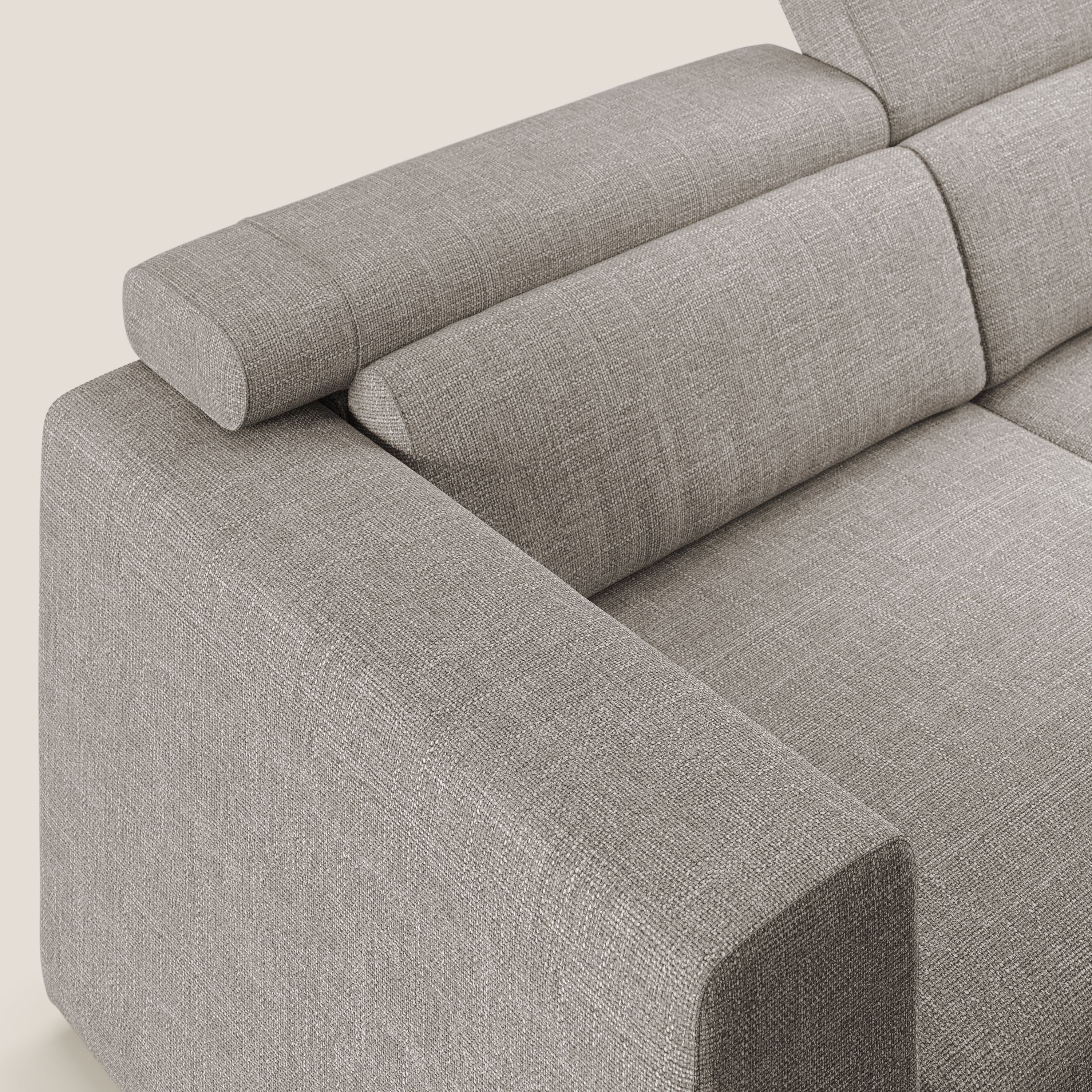 Vegas canapé avec têtières inclinables en tissu doux imperméable T06 Taupe tortora - Image 5