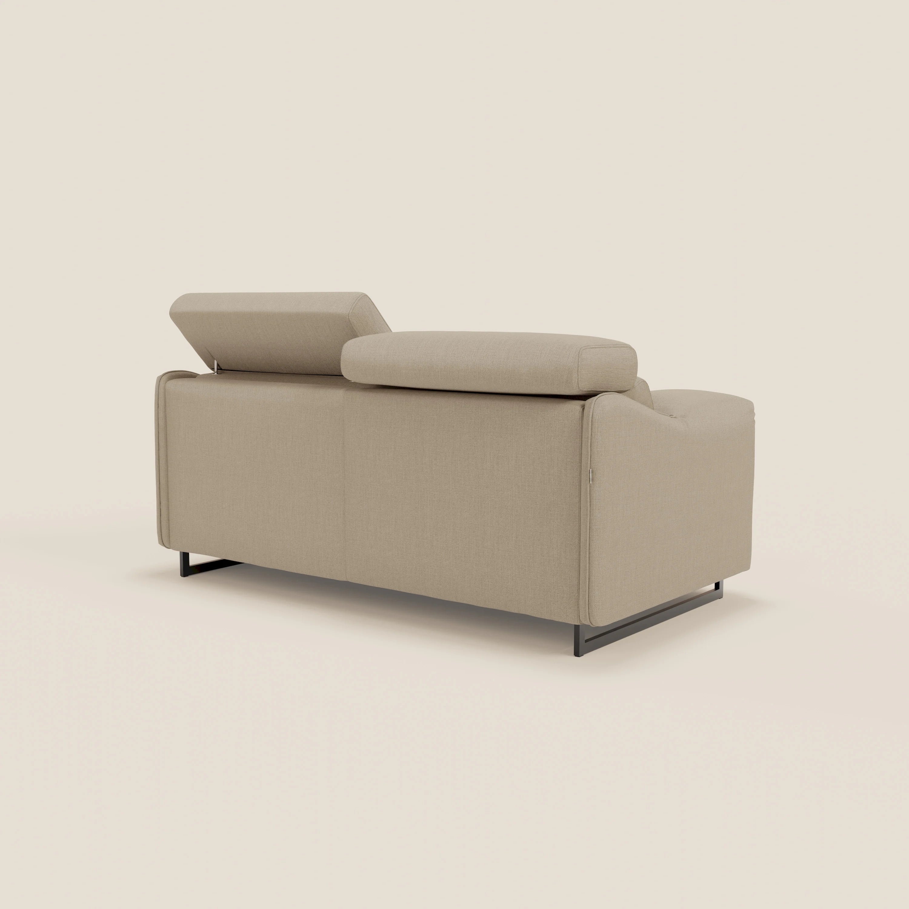 Violetta Canapé convertible matelas H18 cm - têtières réglables et accoudoirs amovibles en tissu imperméable T13 beige - Image 8