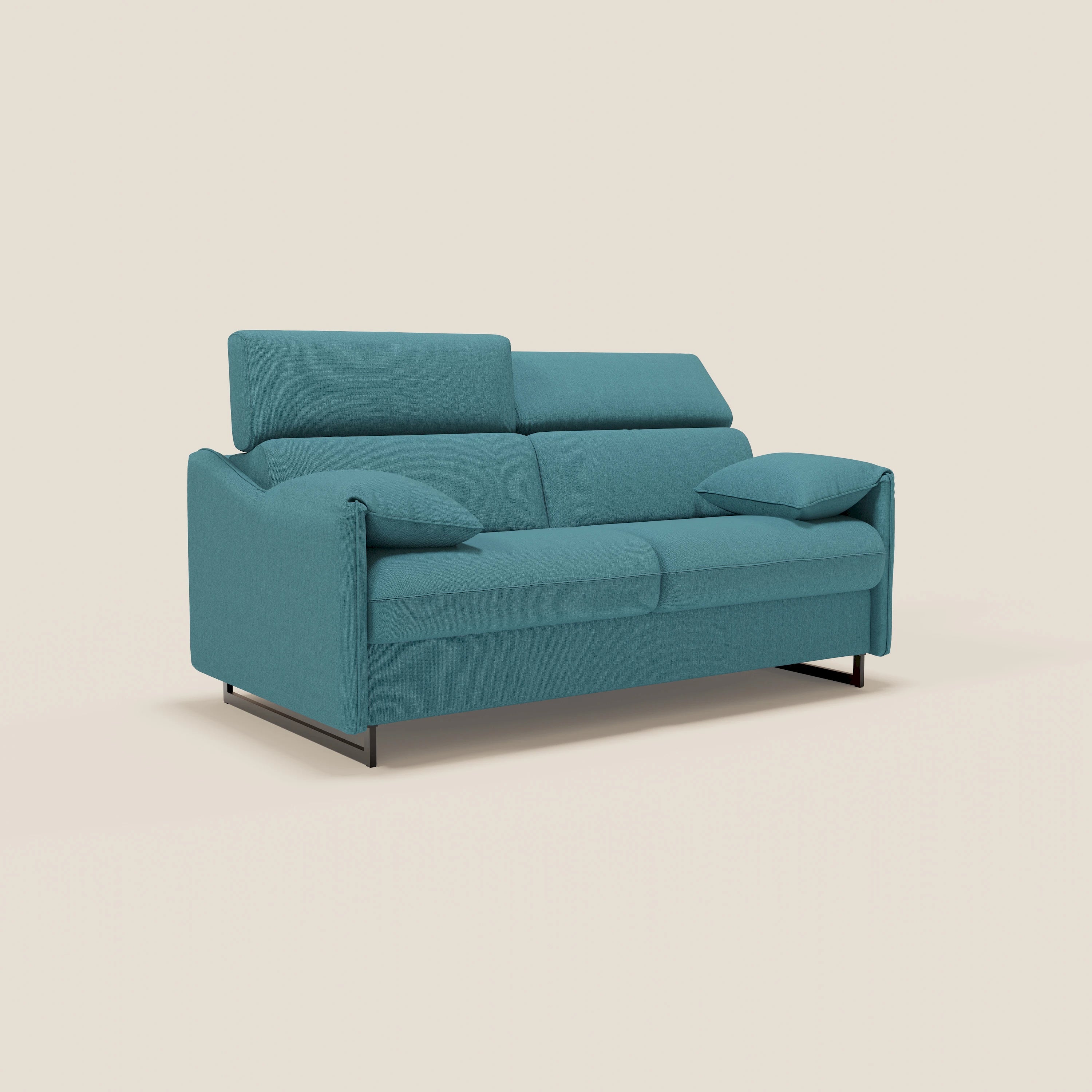 Violetta CanapĂ© convertible matelas H18 cm - tĂȘtiĂšres rĂ©glables et accoudoirs amovibles en tissu impermĂ©able T13 bleu ciel - Image 4