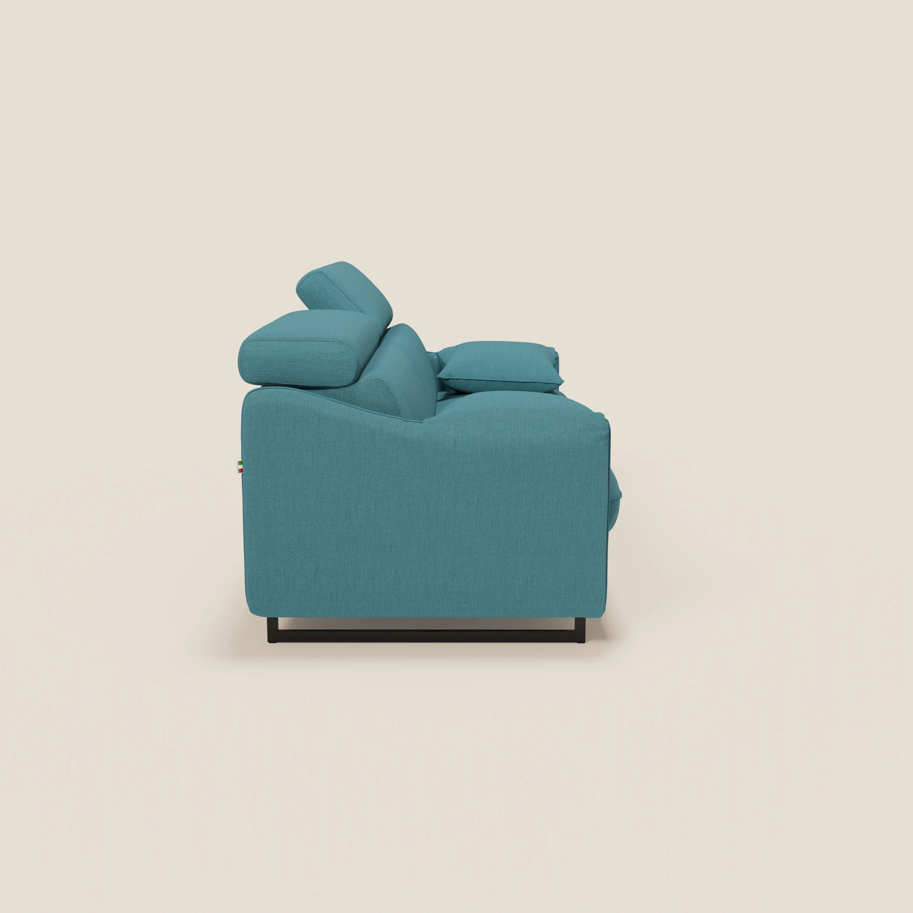 Violetta CanapĂ© convertible matelas H18 cm - tĂȘtiĂšres rĂ©glables et accoudoirs amovibles en tissu impermĂ©able T13 bleu ciel - Image 7