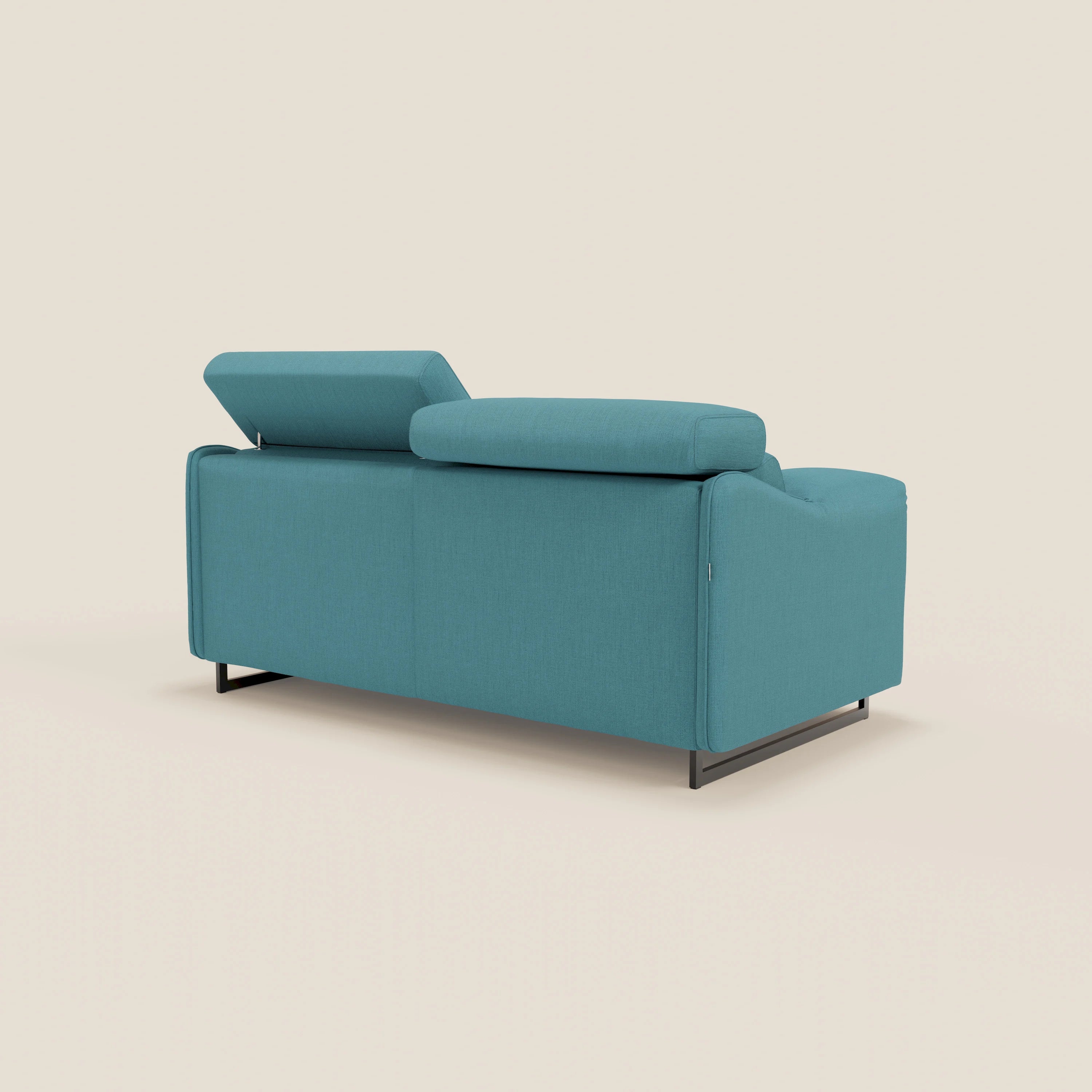 Violetta CanapĂ© convertible matelas H18 cm - tĂȘtiĂšres rĂ©glables et accoudoirs amovibles en tissu impermĂ©able T13 bleu ciel - Image 8